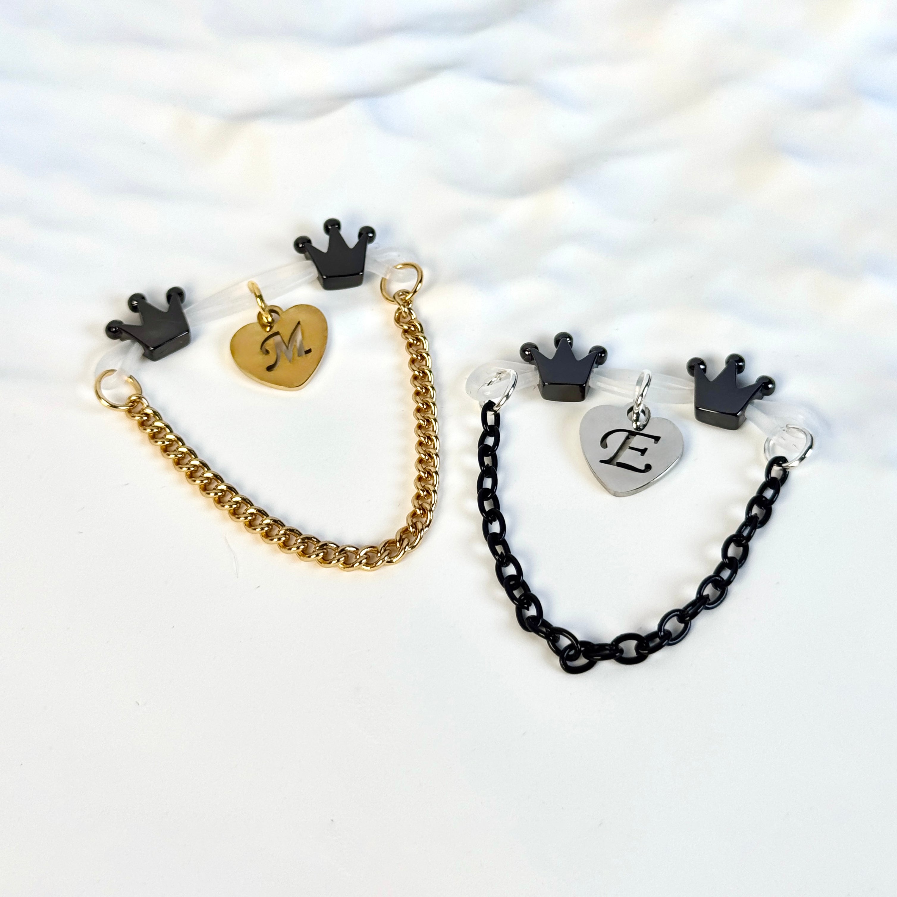 Customized initial gold crown clip