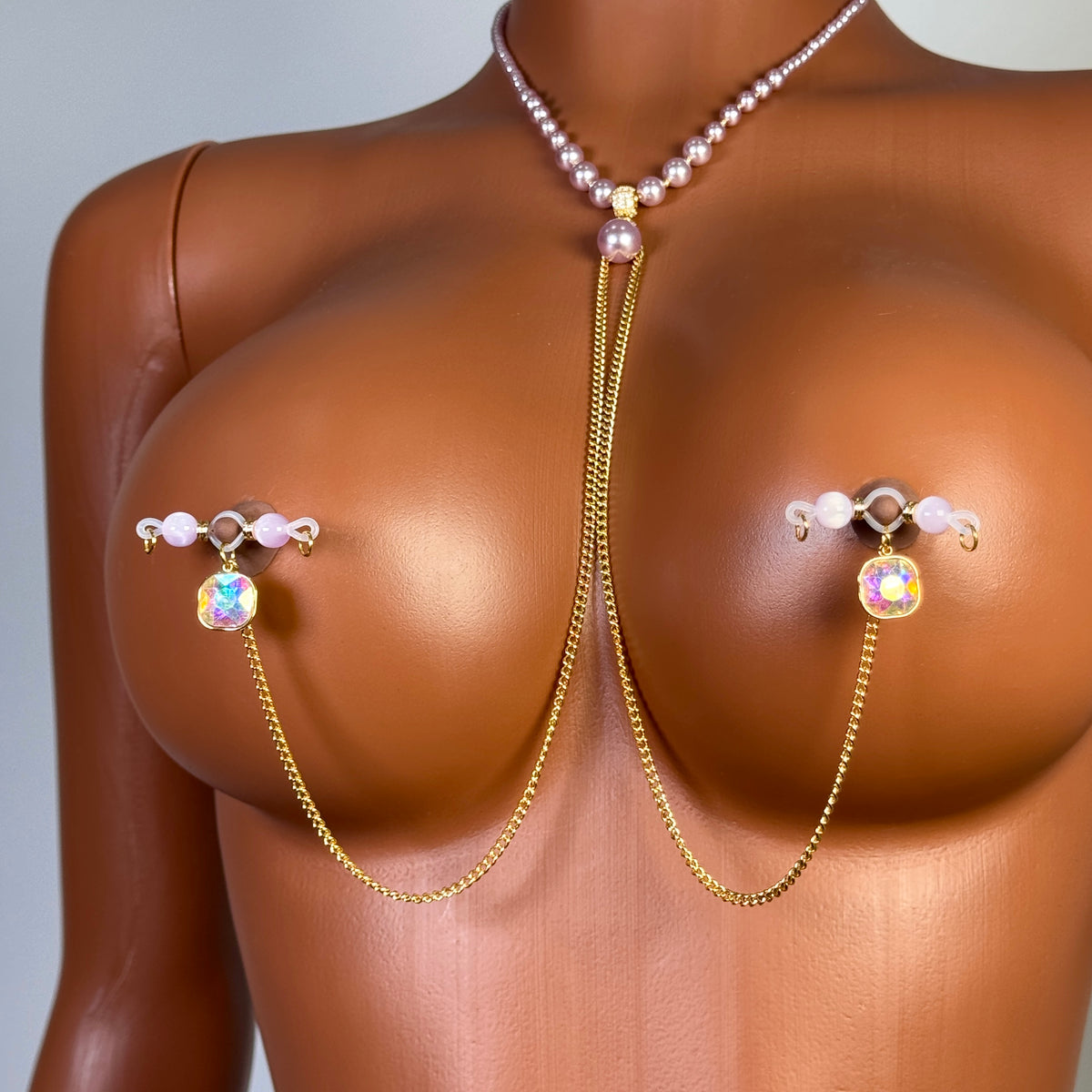 Rose Pearl Body Chain Set