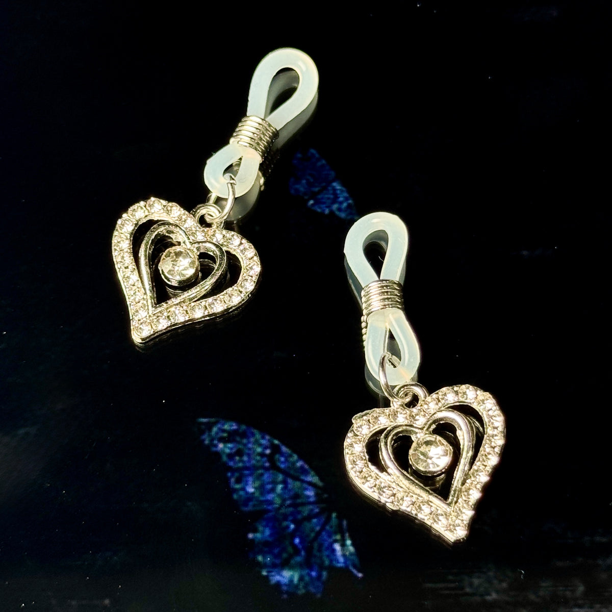 Double Heart Crystal No-Piercing Nipple Clamp