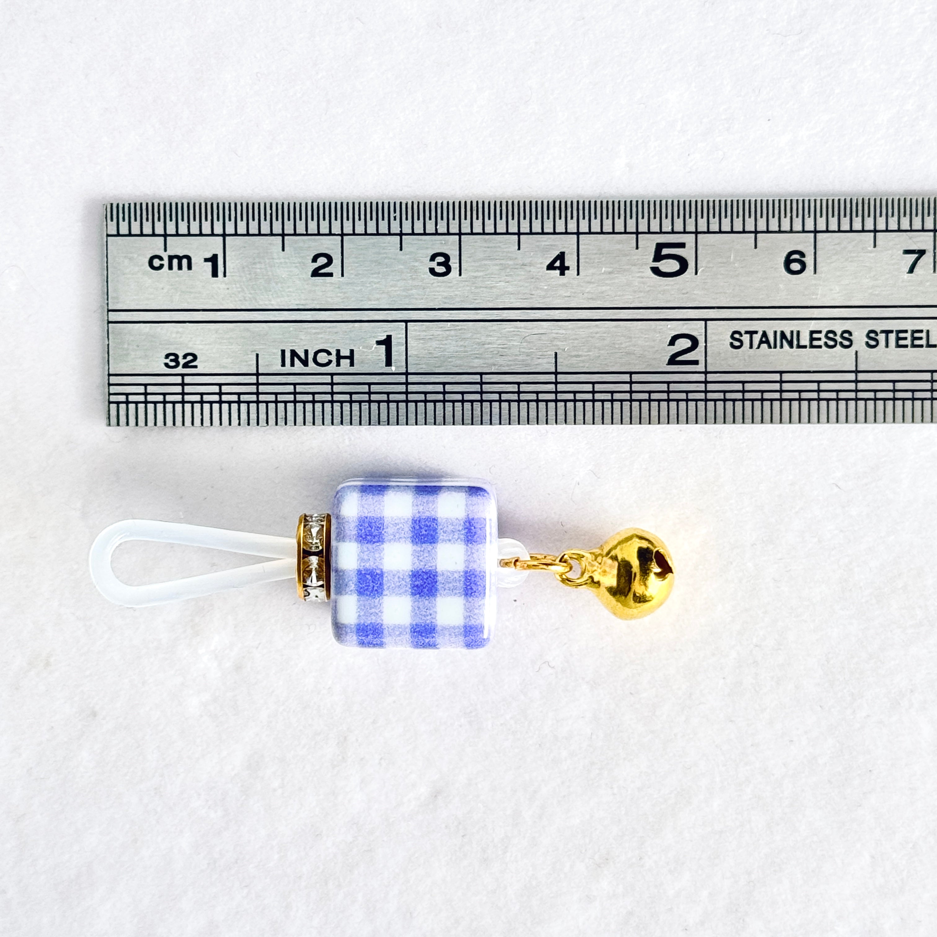 Purple Plaid Bell Faux Nipple Ring