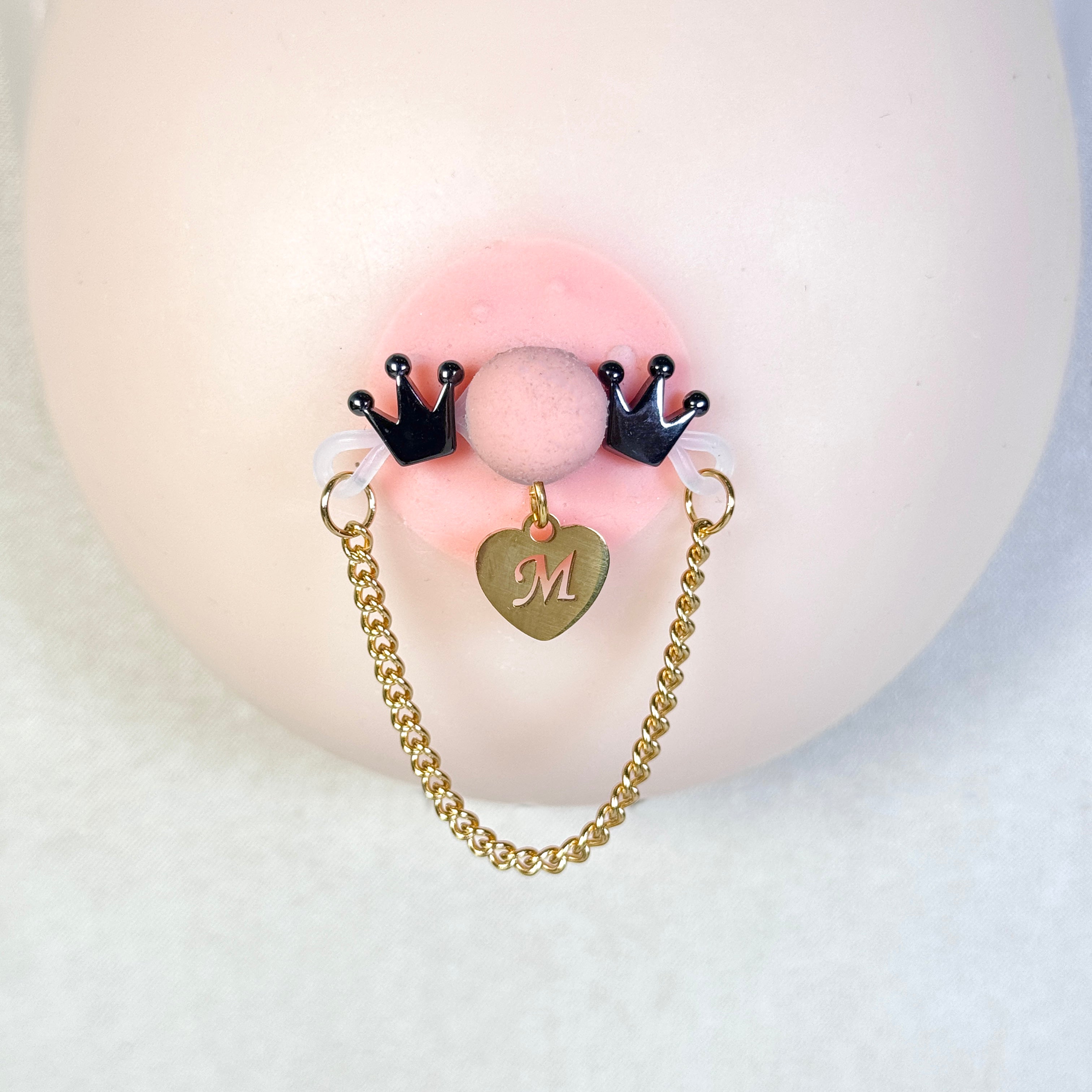 Customized initial gold crown clip