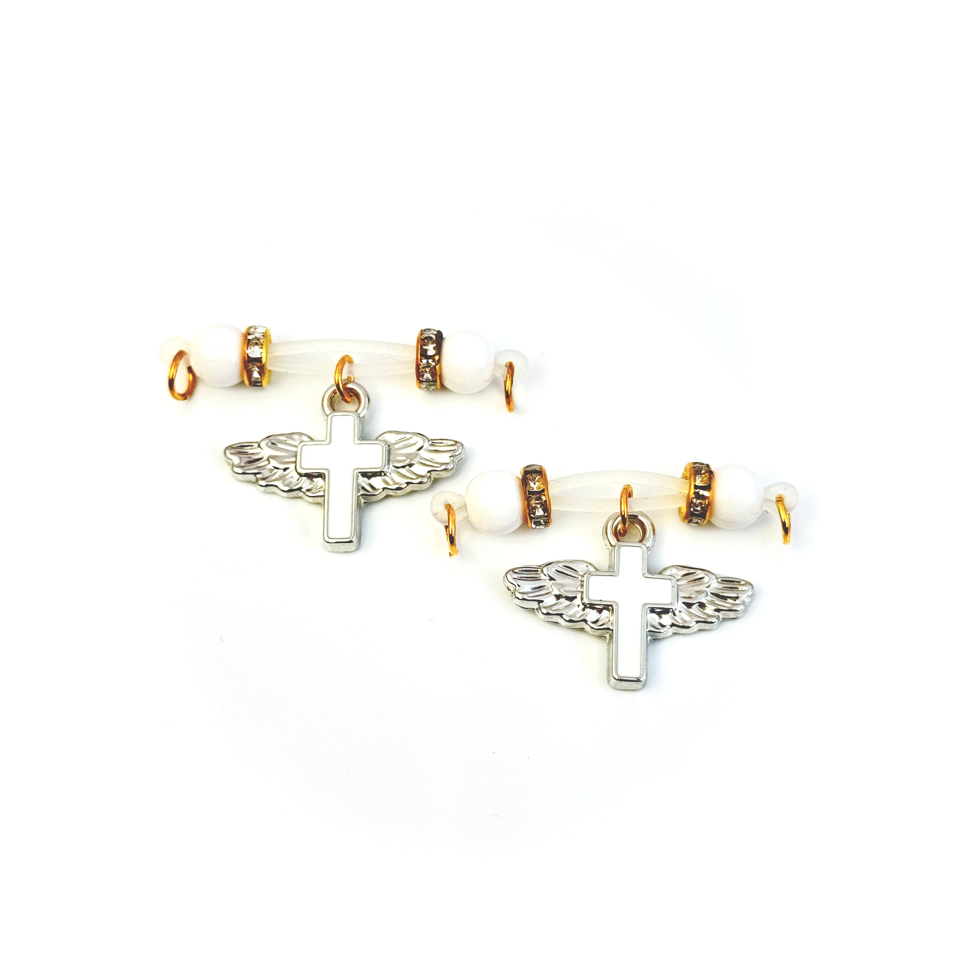 Angel Wing Cross Nipple Clamps