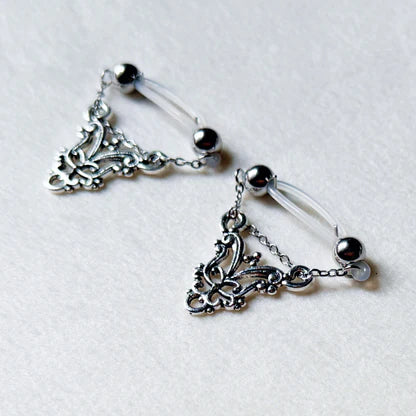 Filigree Mark Chain Clips