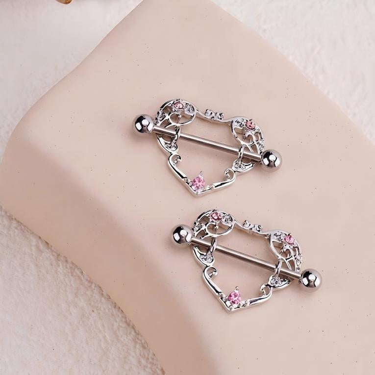 Vintage Hollow-Out Heart Nipple Ring