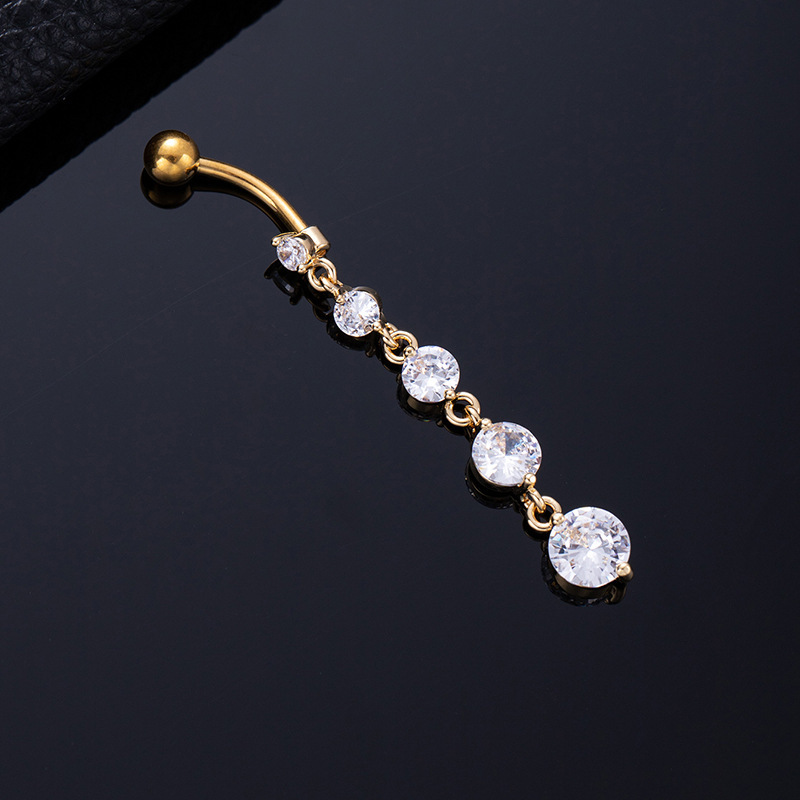 Assorted Shiny Crystal Pendant Navel Belly Piercing Rings