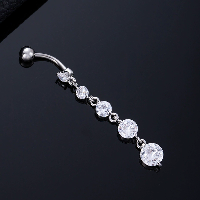 Assorted Shiny Crystal Pendant Navel Belly Piercing Rings