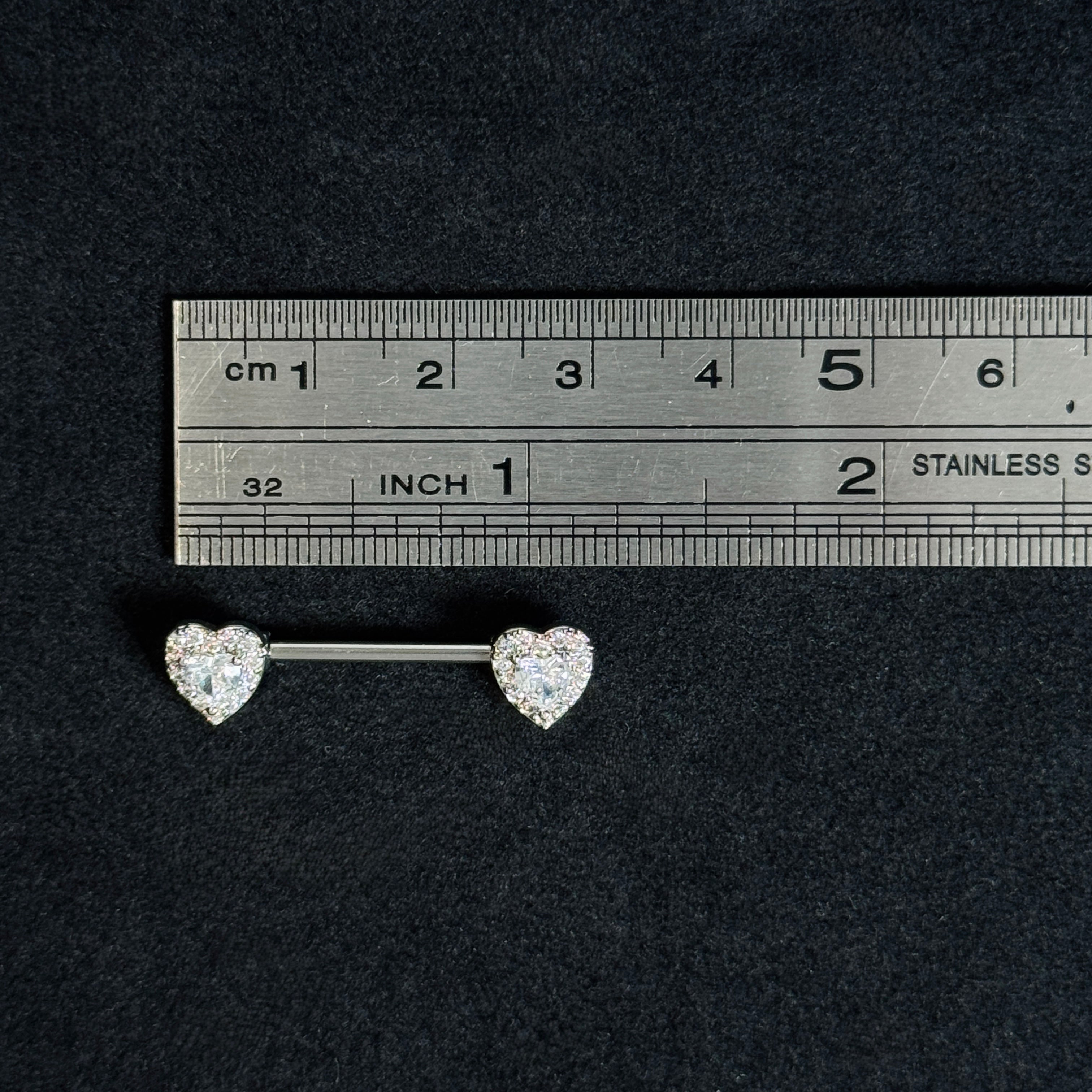 Crystal Heart Barbell