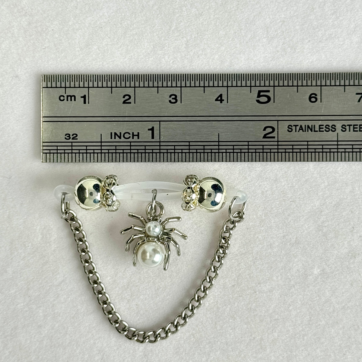 Silver Pearl Spider Gothic Nipple Jewelry