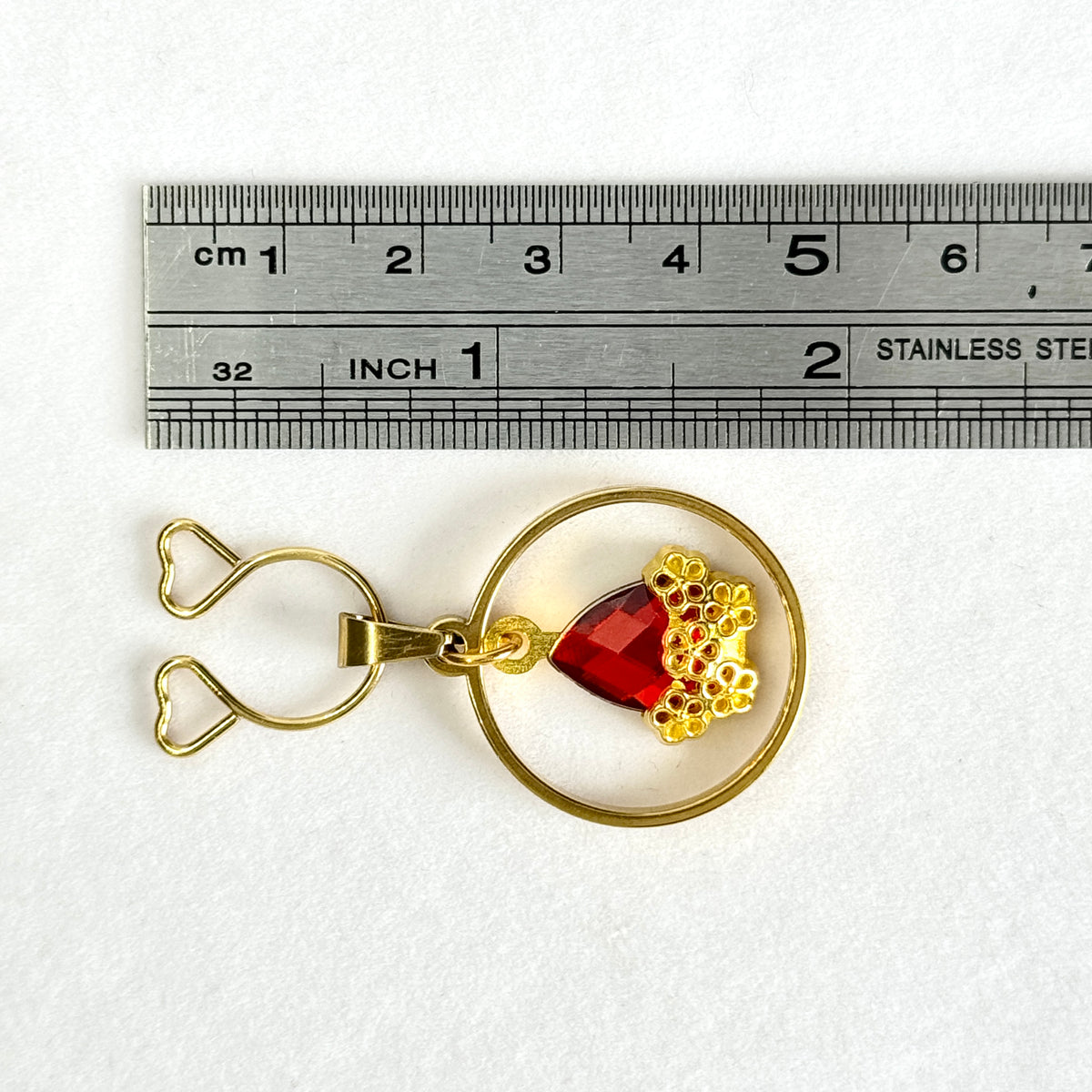 Golden Ruby Charm Nipple Ring
