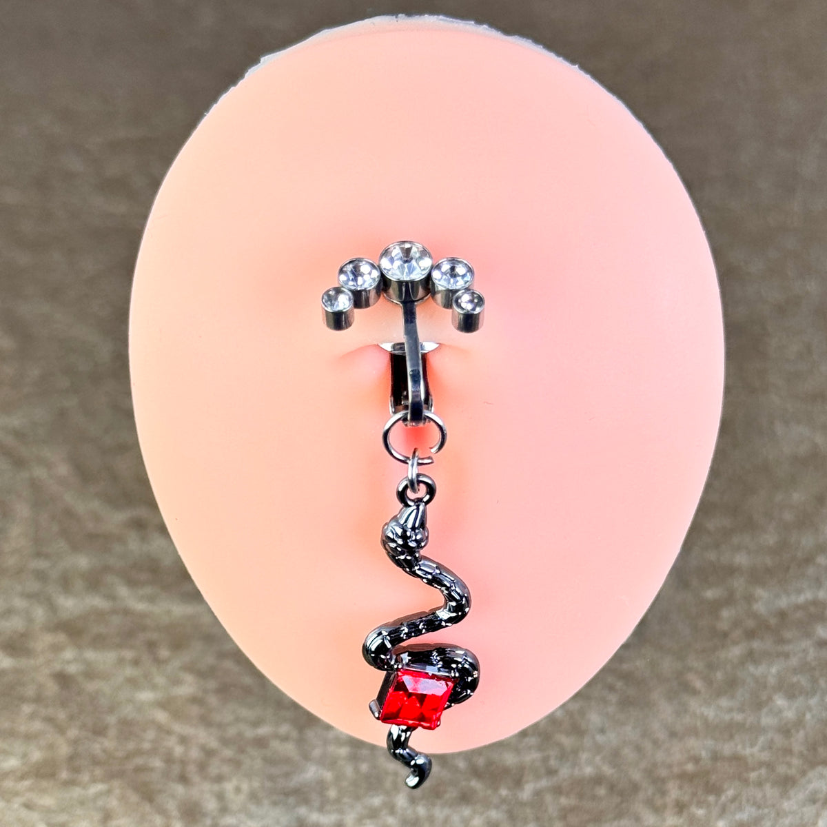 Ruby Snake Navel Jewelry