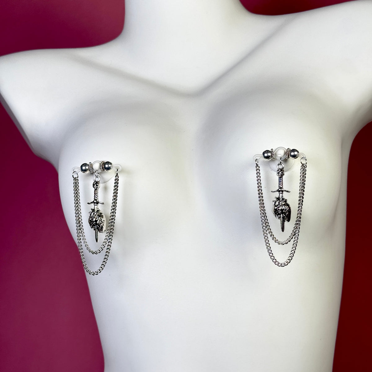 Dark Heart Sword Gothic Nipple Chain