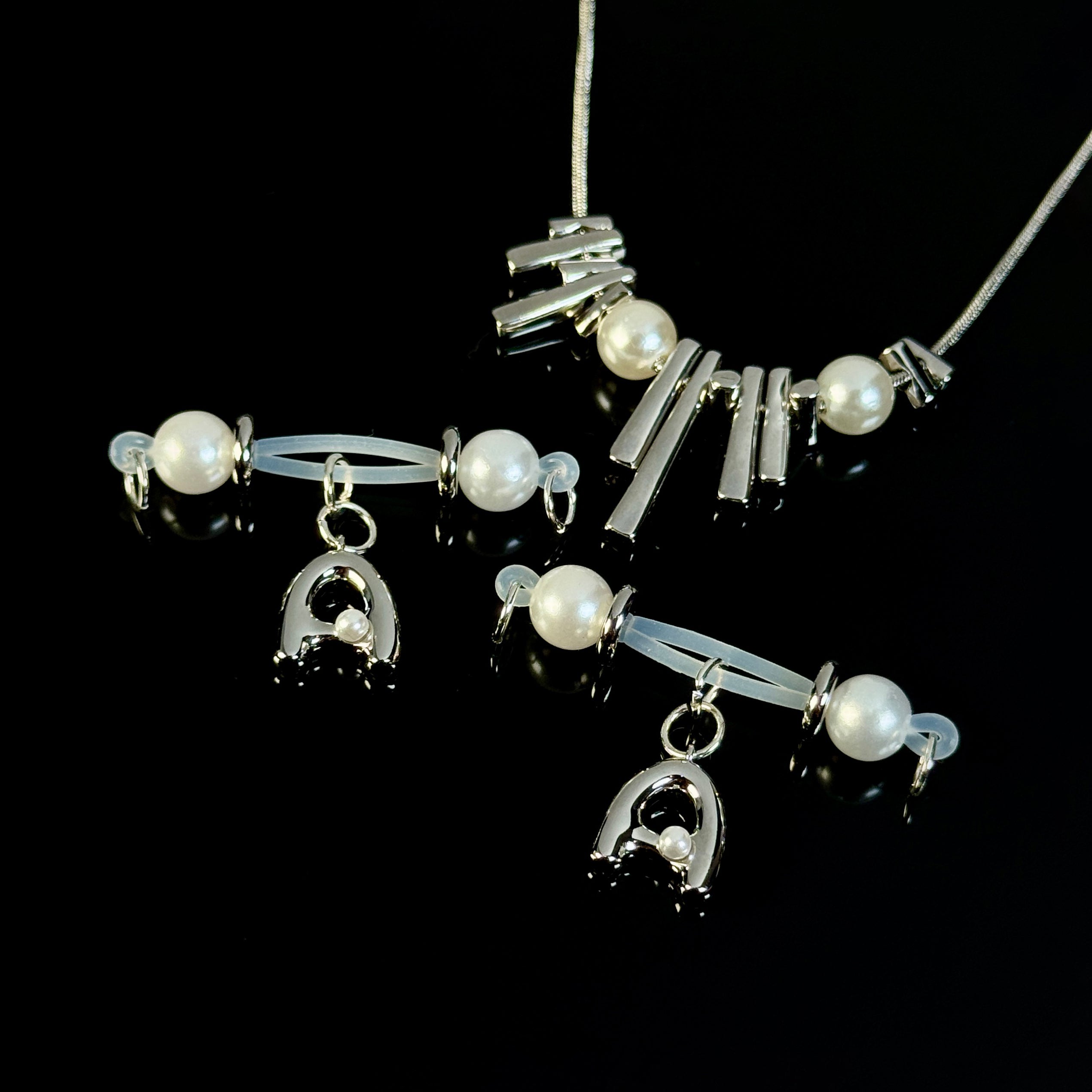Gold & Silver Pearl Bar Set