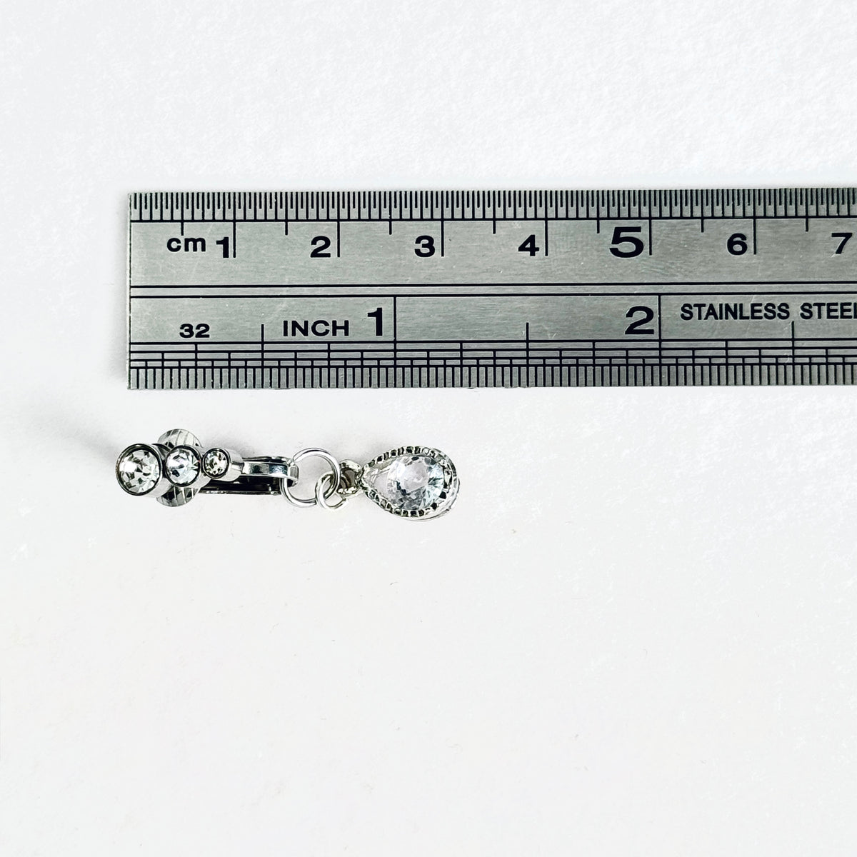 Crystal Teardrop Faux Belly Ring