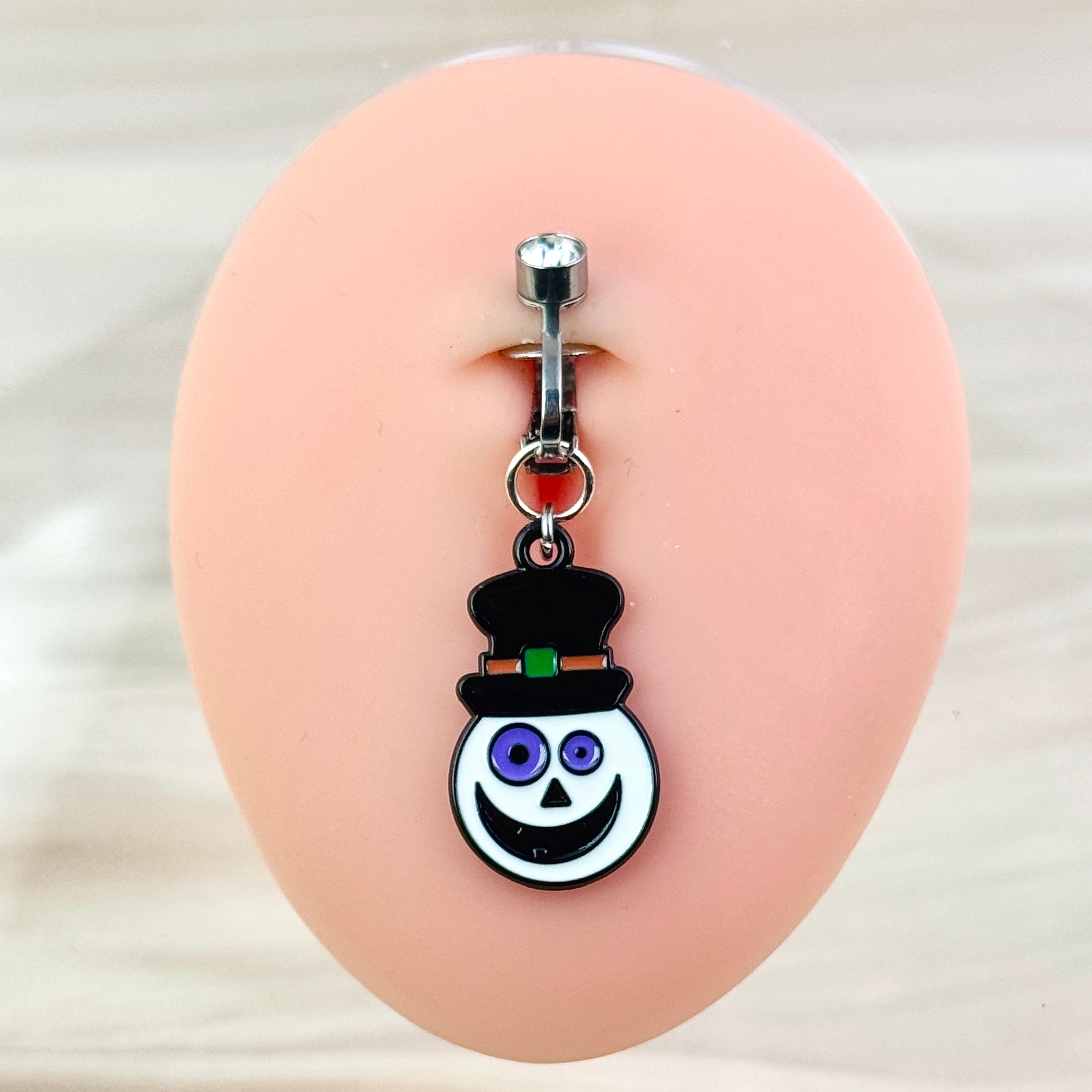 Halloween Skull Faux Belly Button Ring