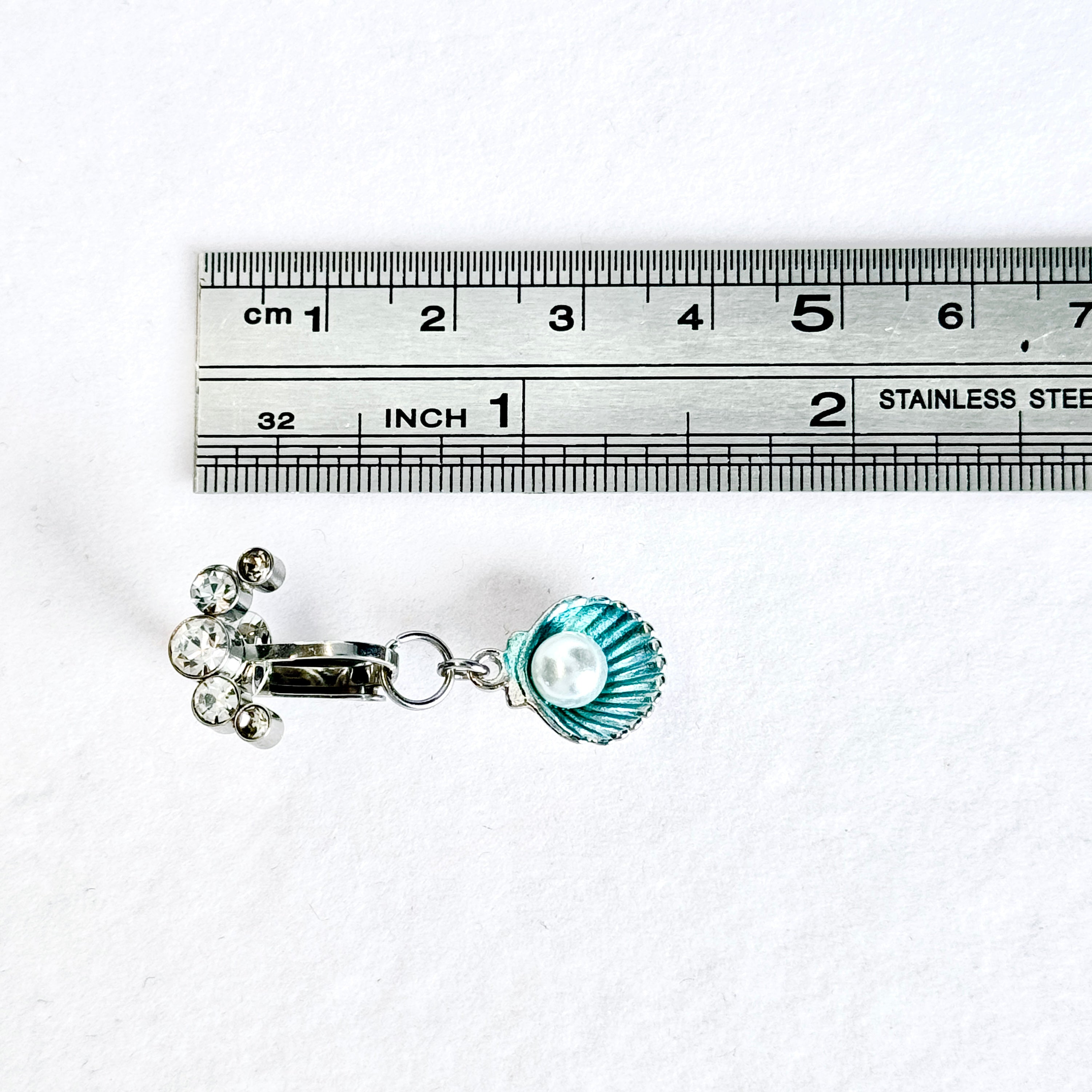Pearl Seashell Faux Belly Button Ring