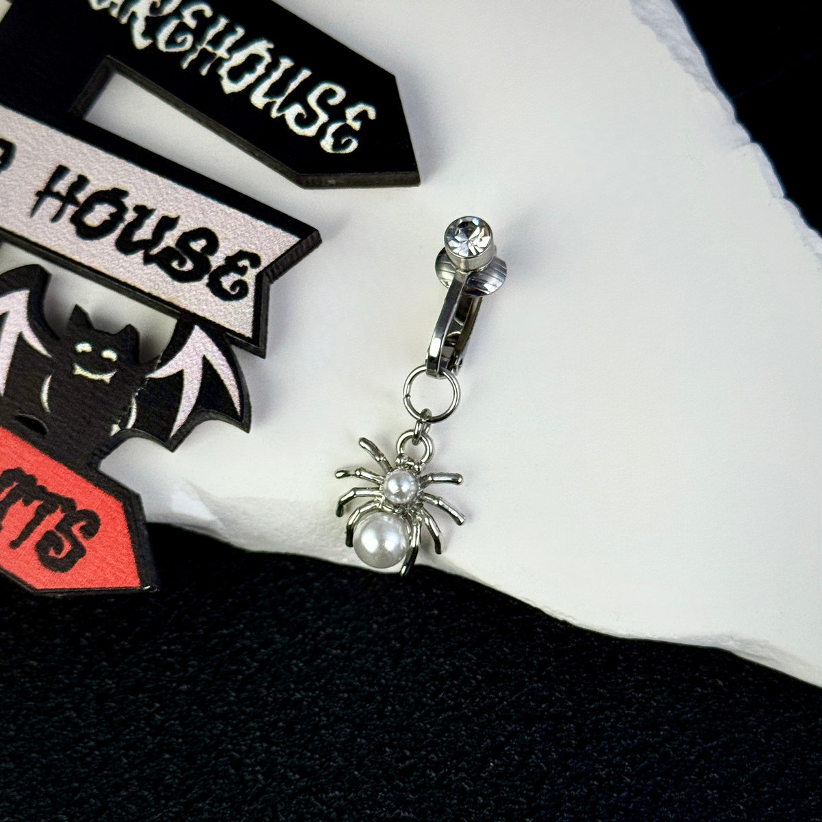 Pearl Spider Navel Charm