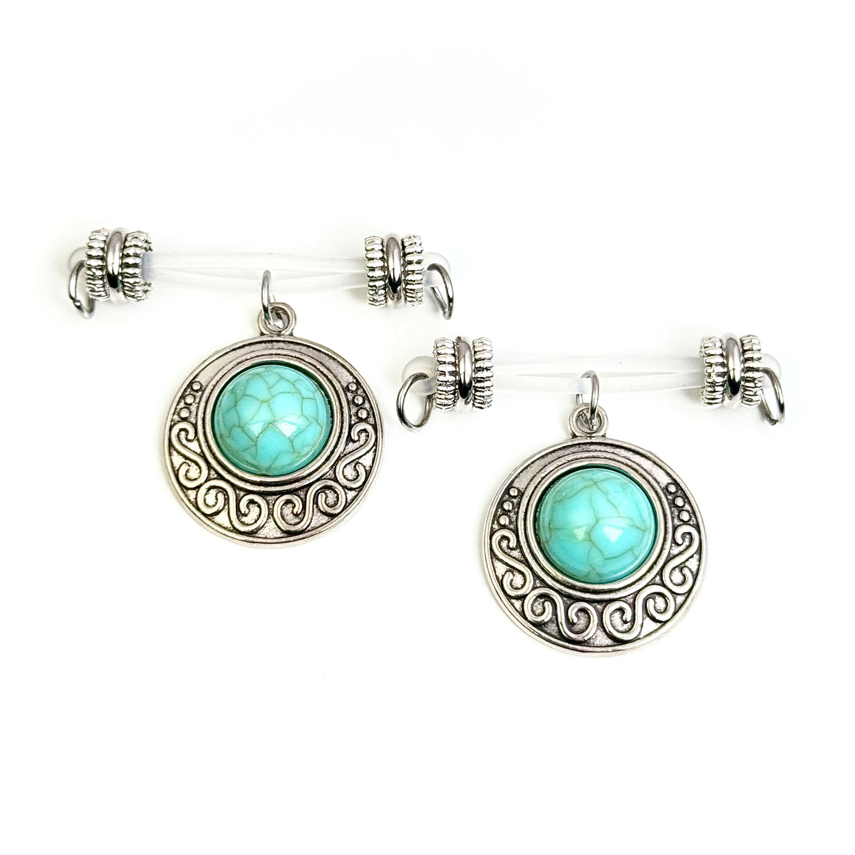 Mystic Turquoise Charm Nipple Clamp