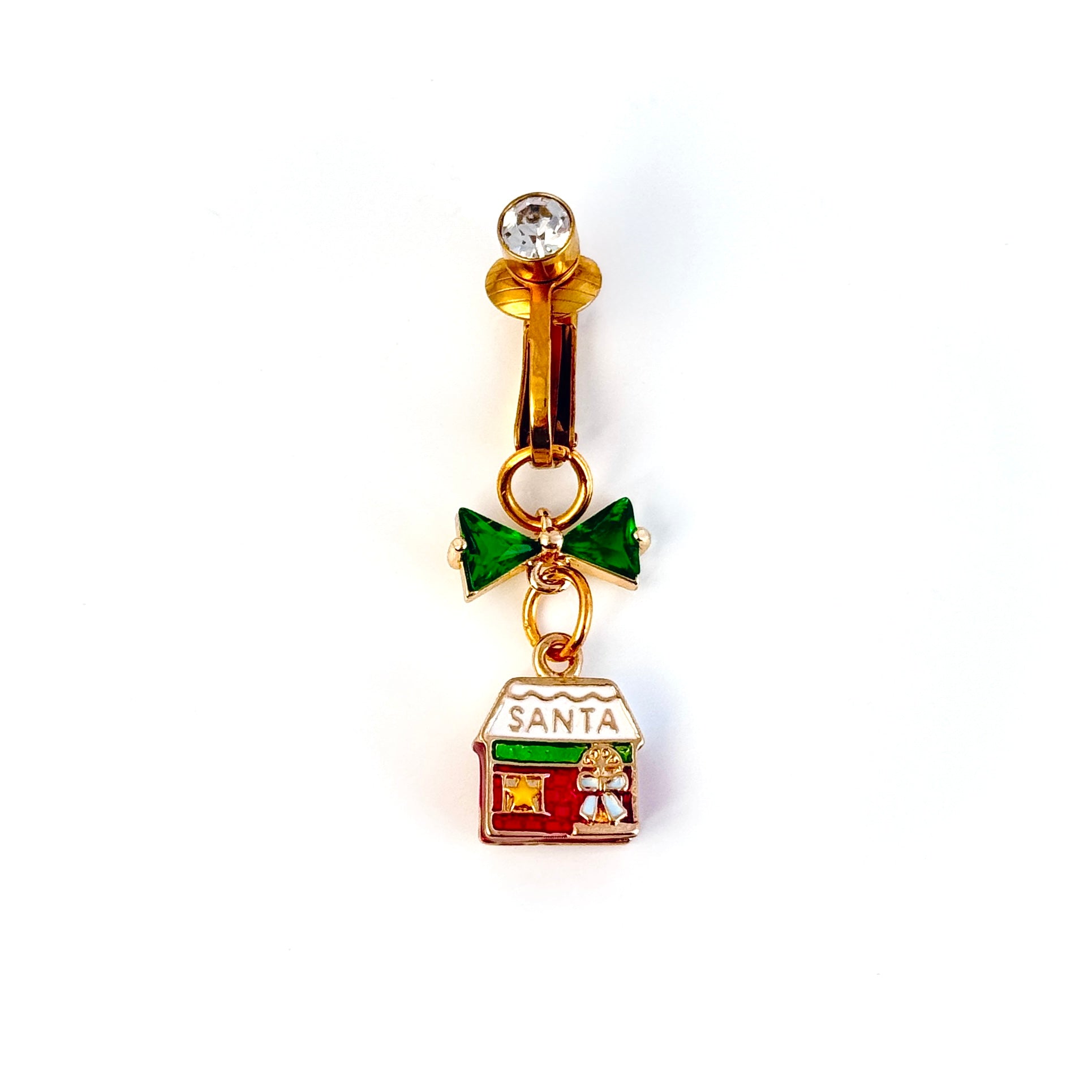 Christmas Cottage Adjustable Navel Clip