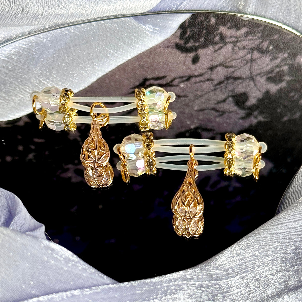 Luxurious crystal pendant nipple clamps