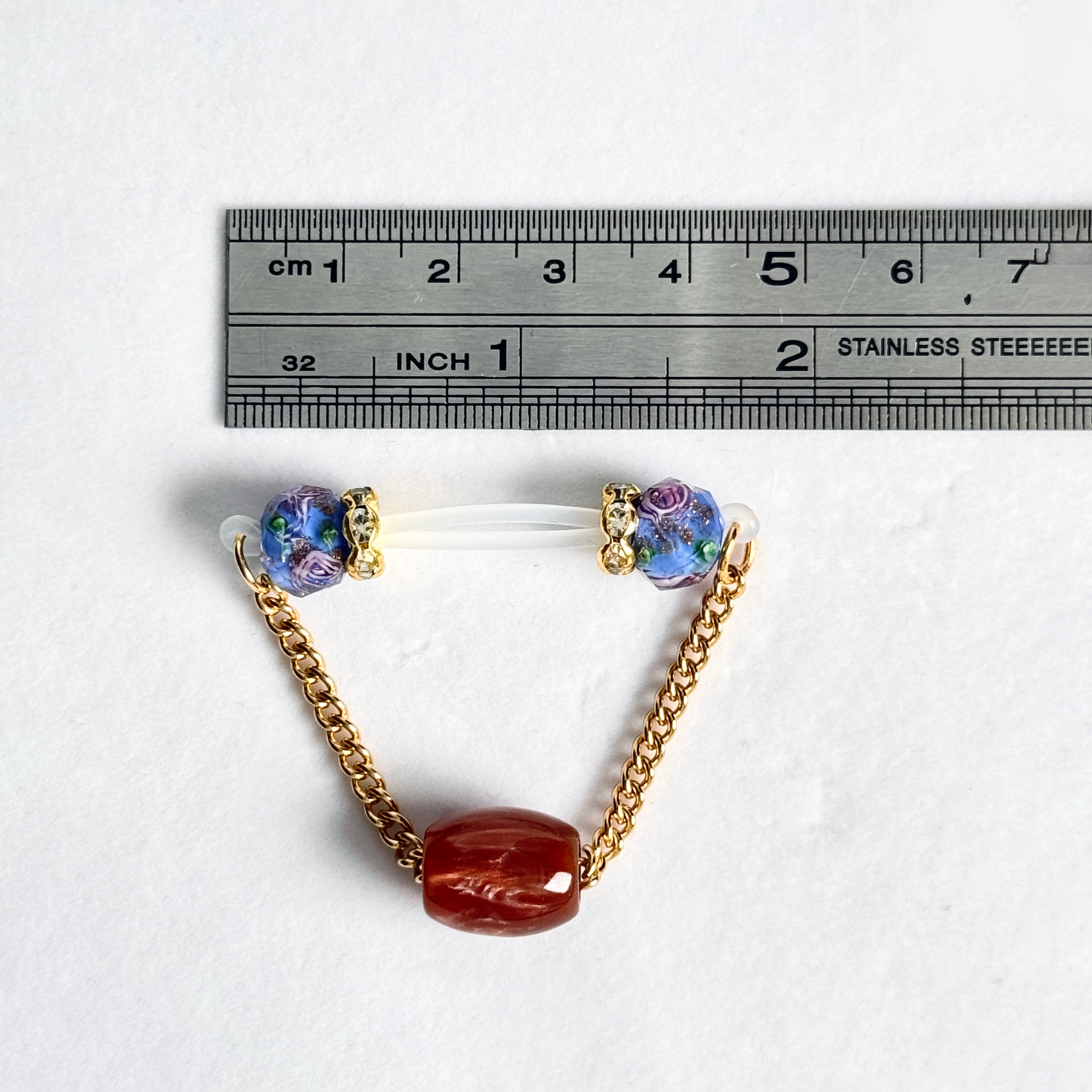 Mysterious Blue Non-Piercing Glass Nipple Ornament