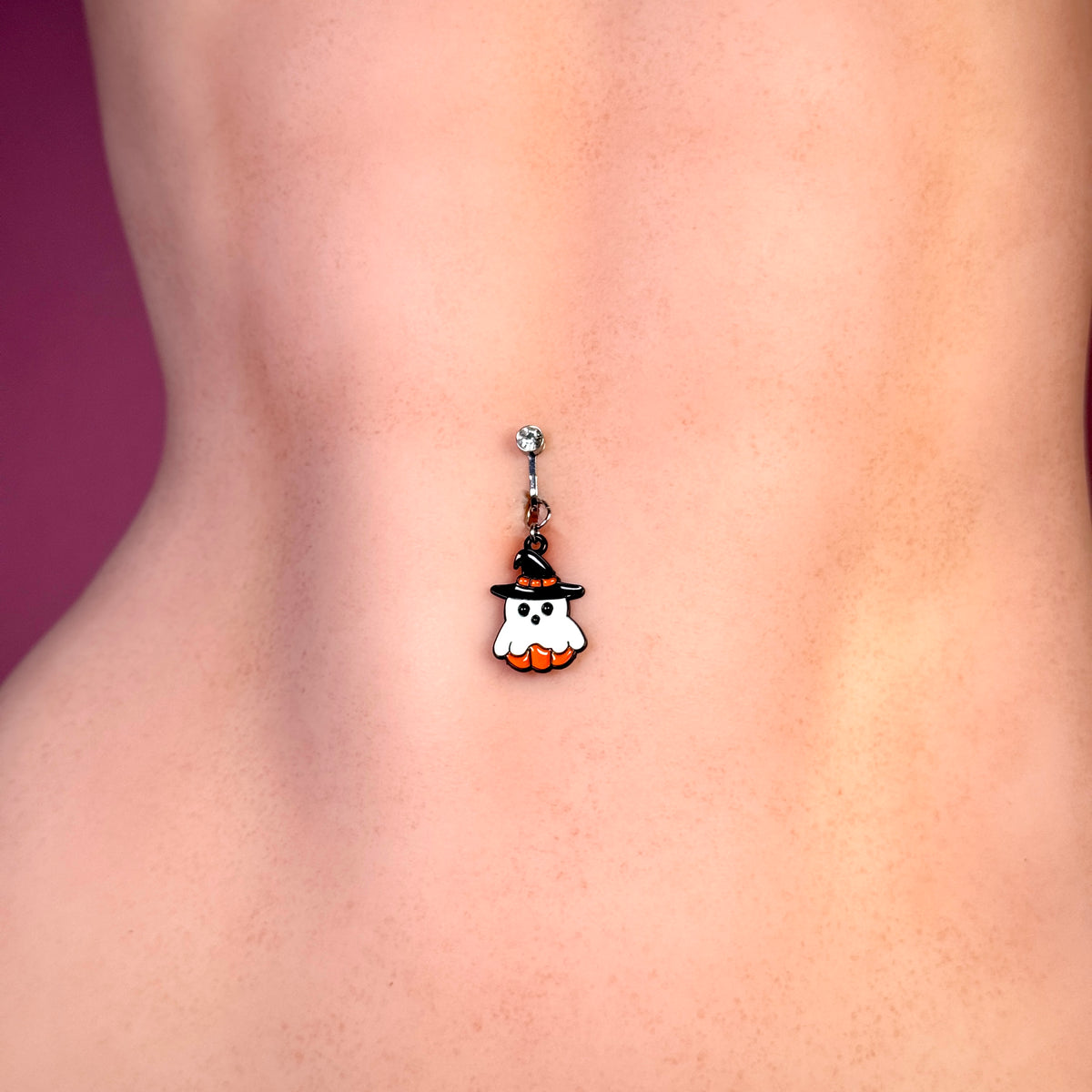 Pumpkin Ghost Navel Charm