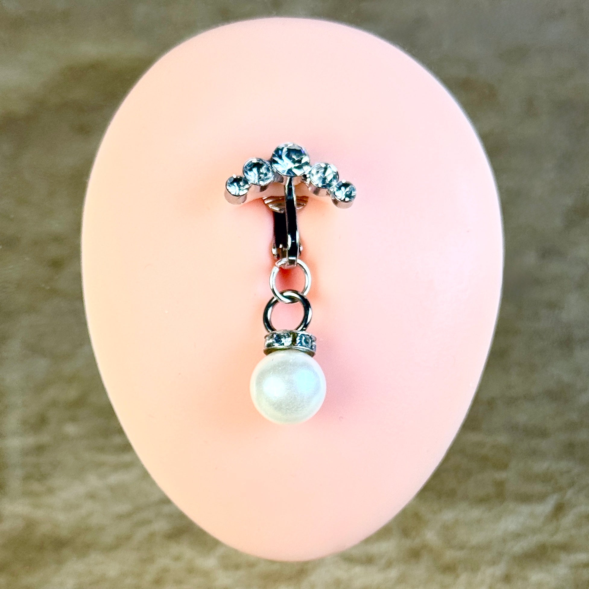 Deep-sea pearl non-piercing navel