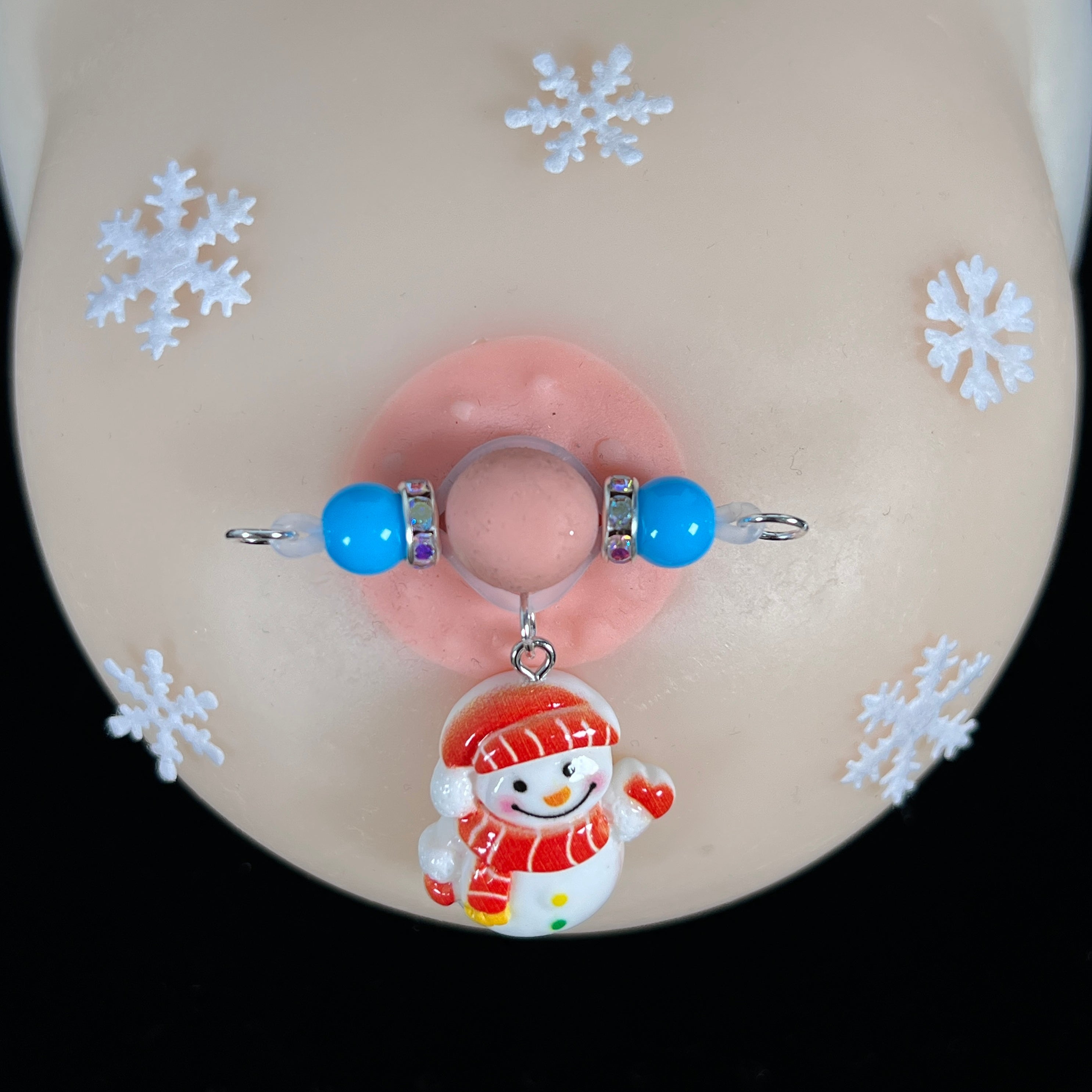 Frost Blue Pearl Snowman Clamps