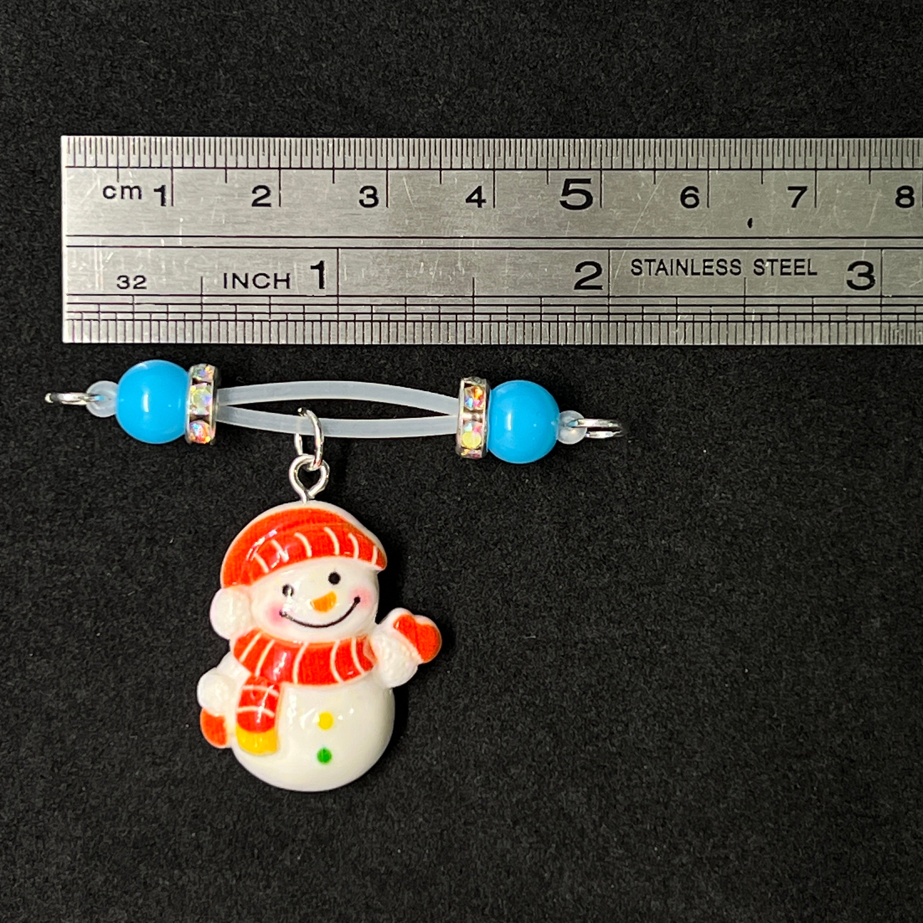 Frost Blue Pearl Snowman Clamps