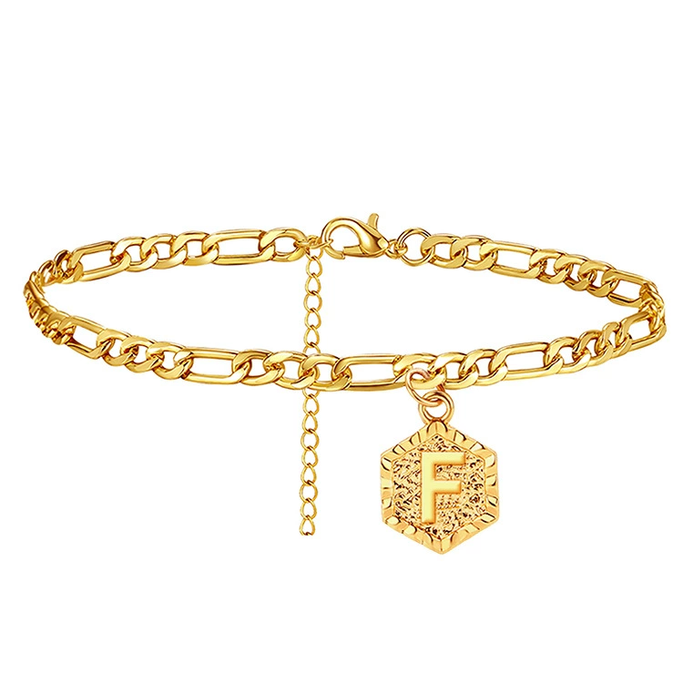 Custom Pure Gold Initial Anklet