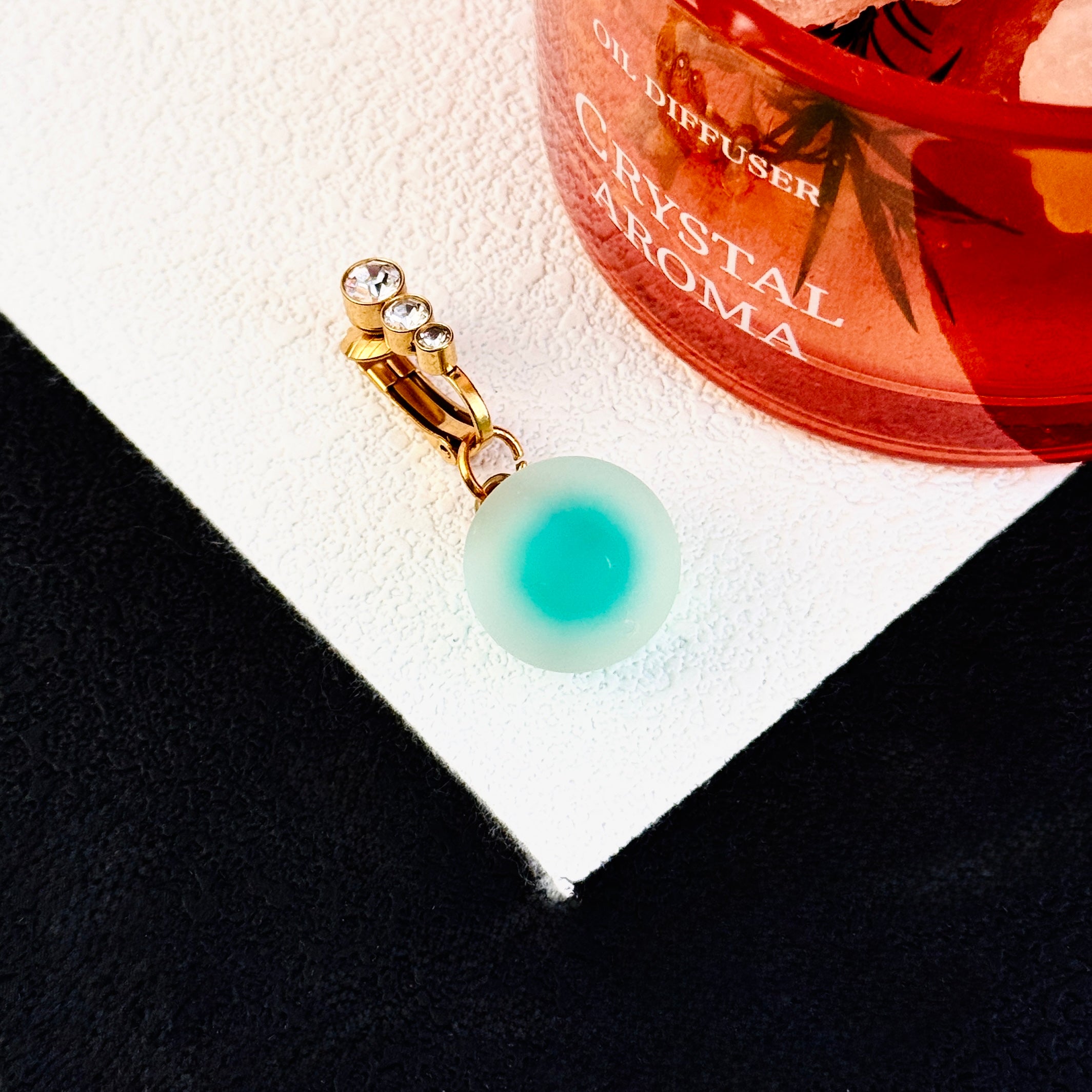 Non-piercing crystal ball navel jewelry