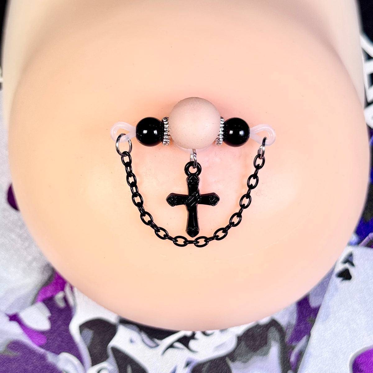 Dark Cross Gothic Non-Piercing Nipple Jewelry