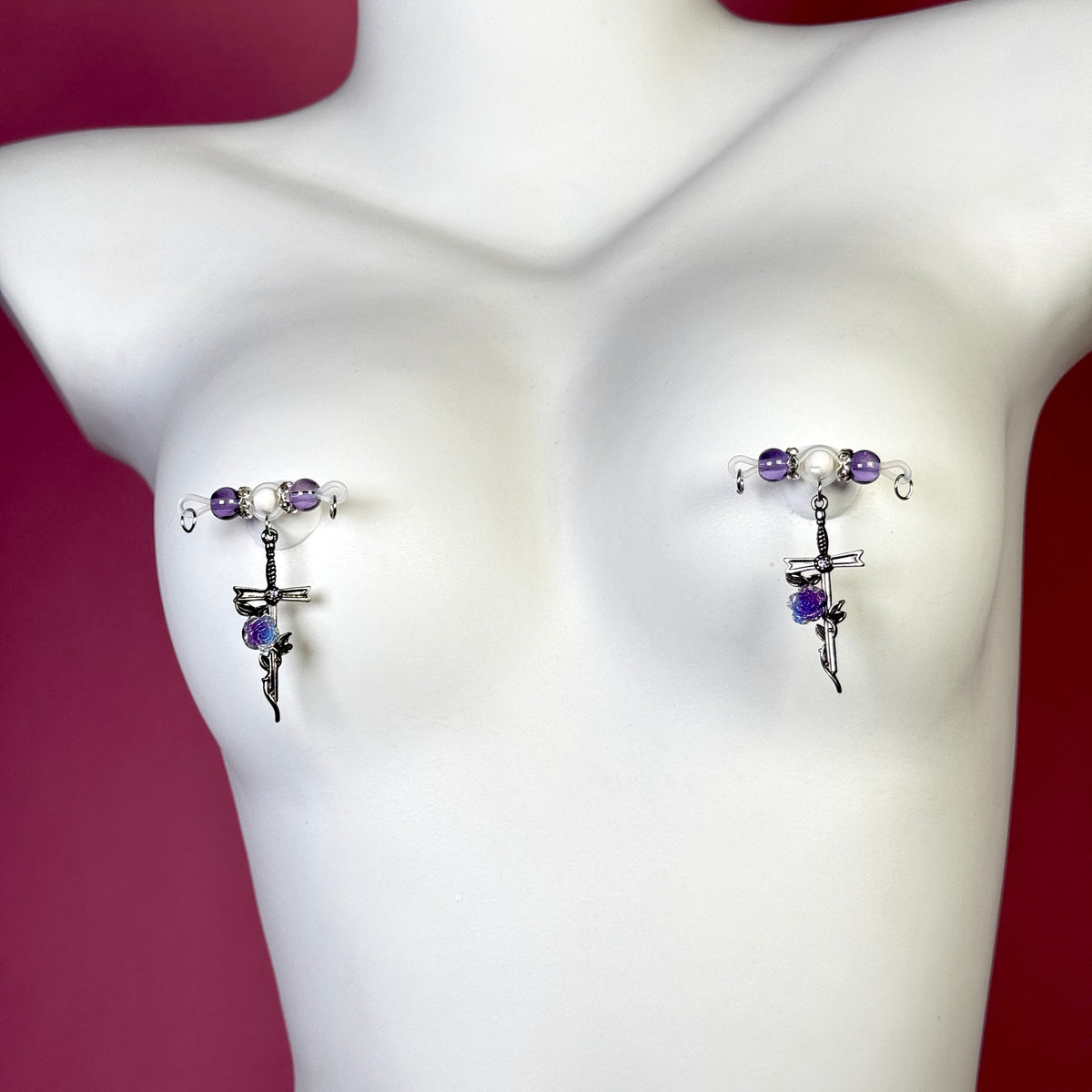 Mystic Crystal Cross Nipple Jewelry