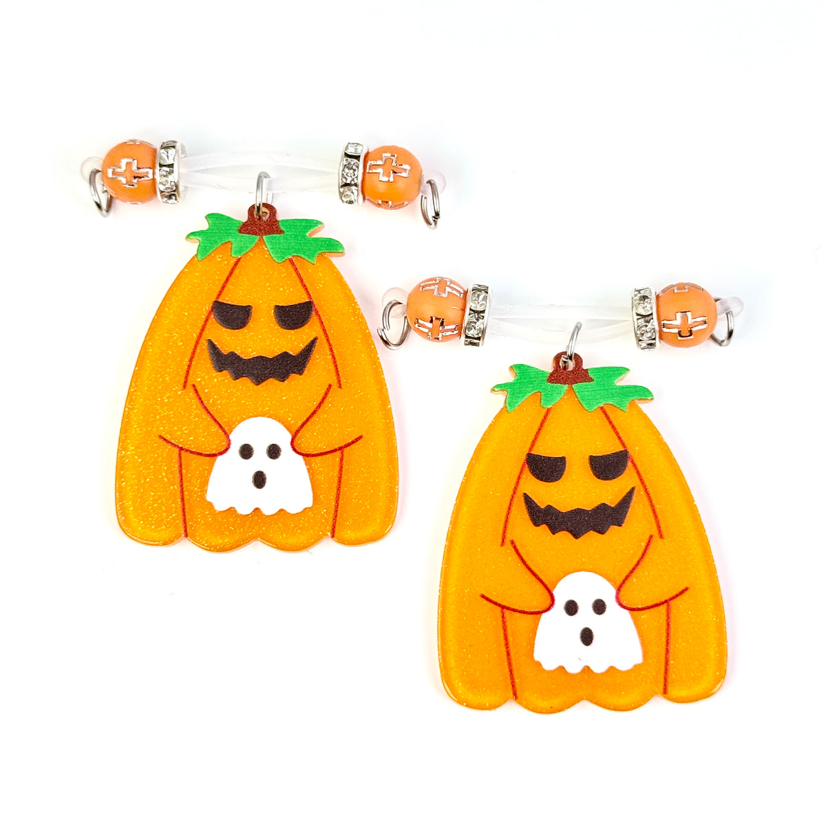 Pumpkin Ghost Nipple Clamps