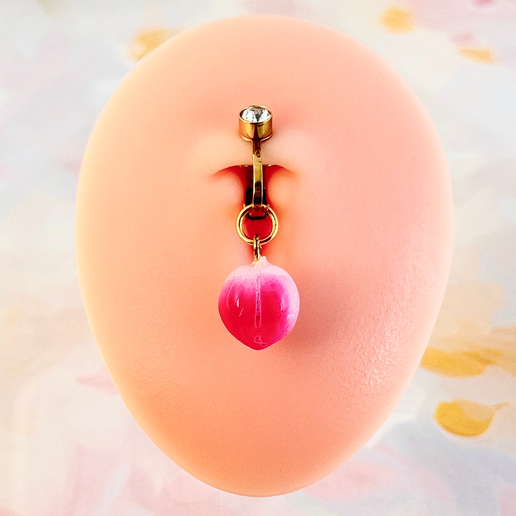 Jade Peach Navel Clip
