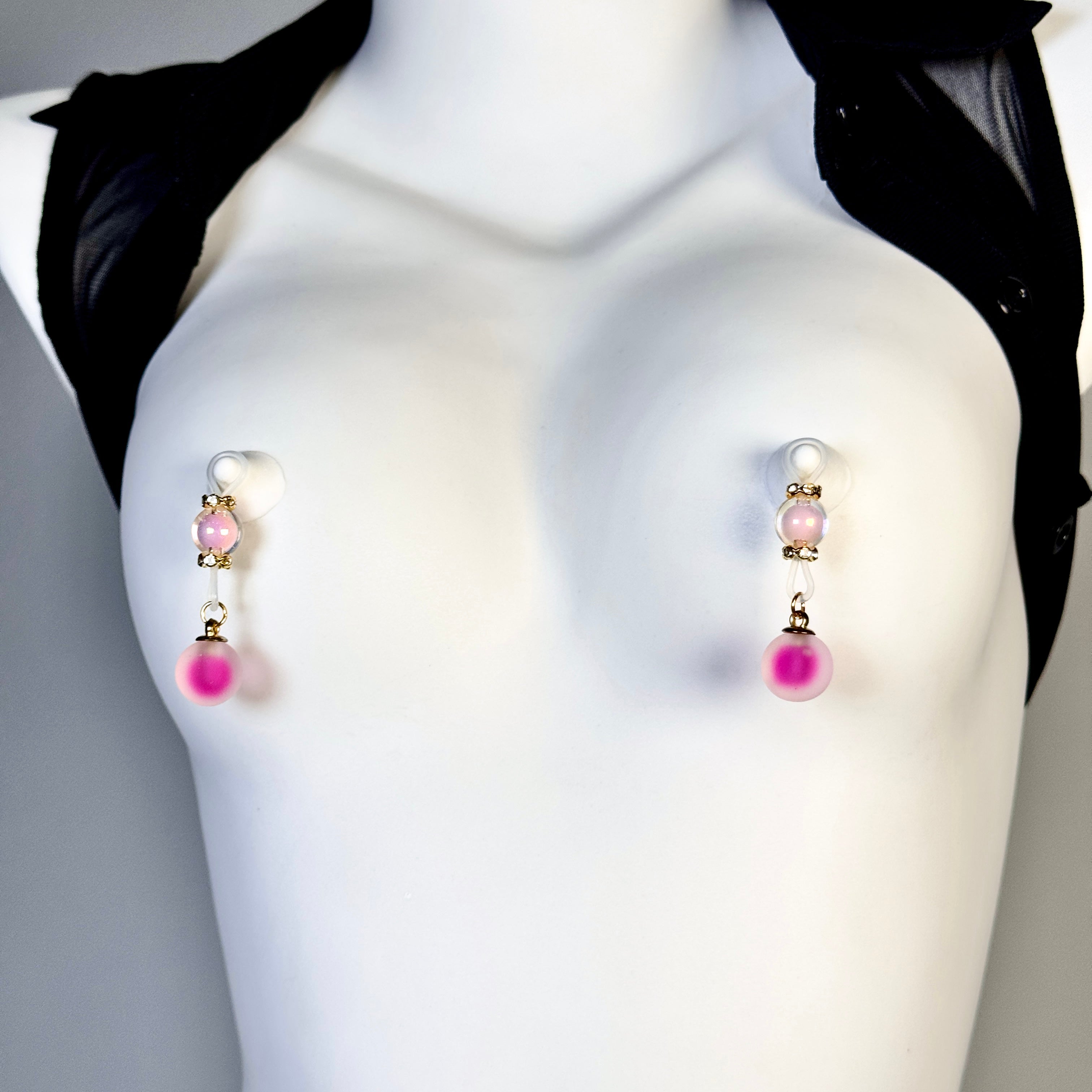 Pink Aurora Glow Nipple Clamps
