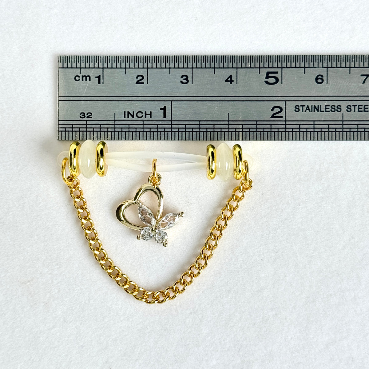 Golden Butterfly Heart Nipple Clamp