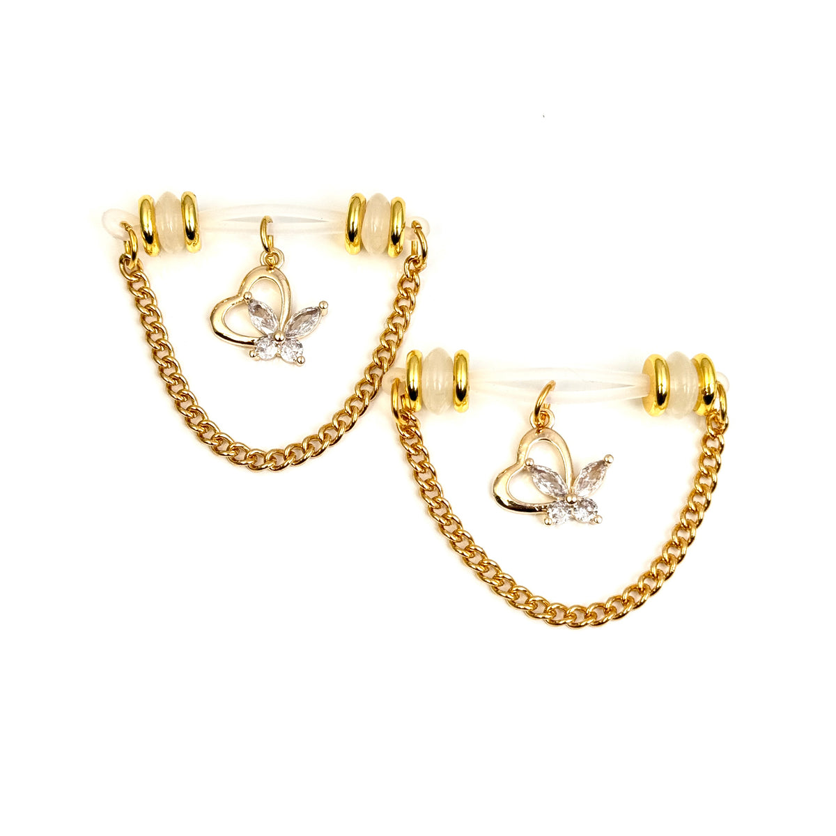 Golden Butterfly Heart Nipple Clamp