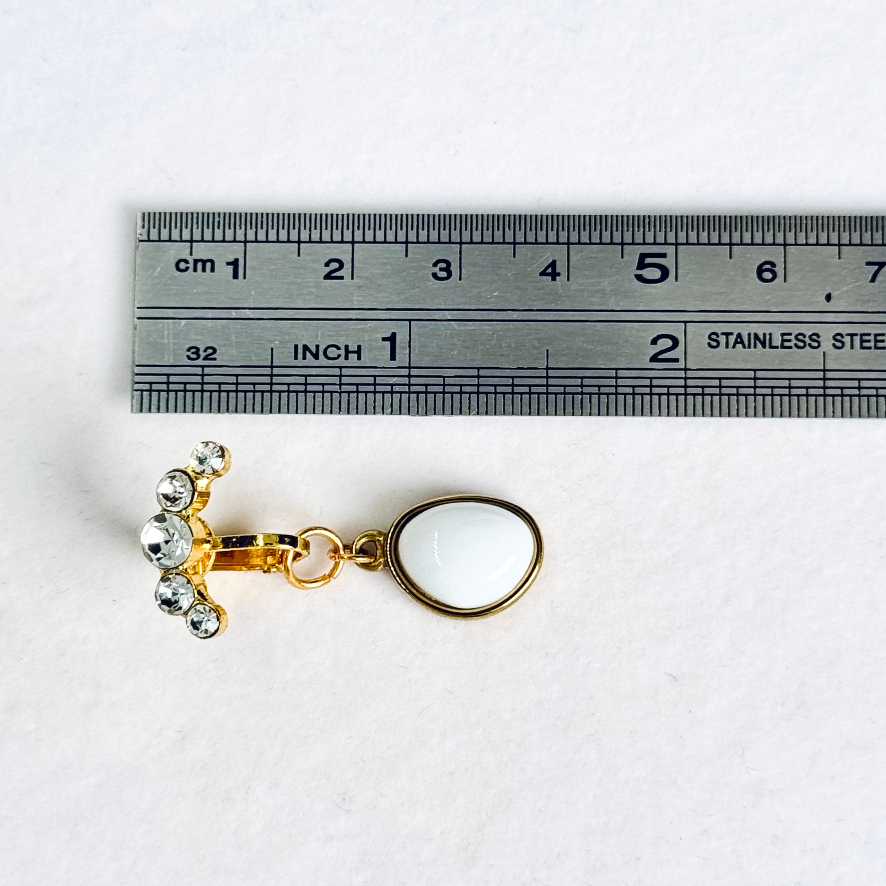 Pearl Drop Faux Belly Button Ring