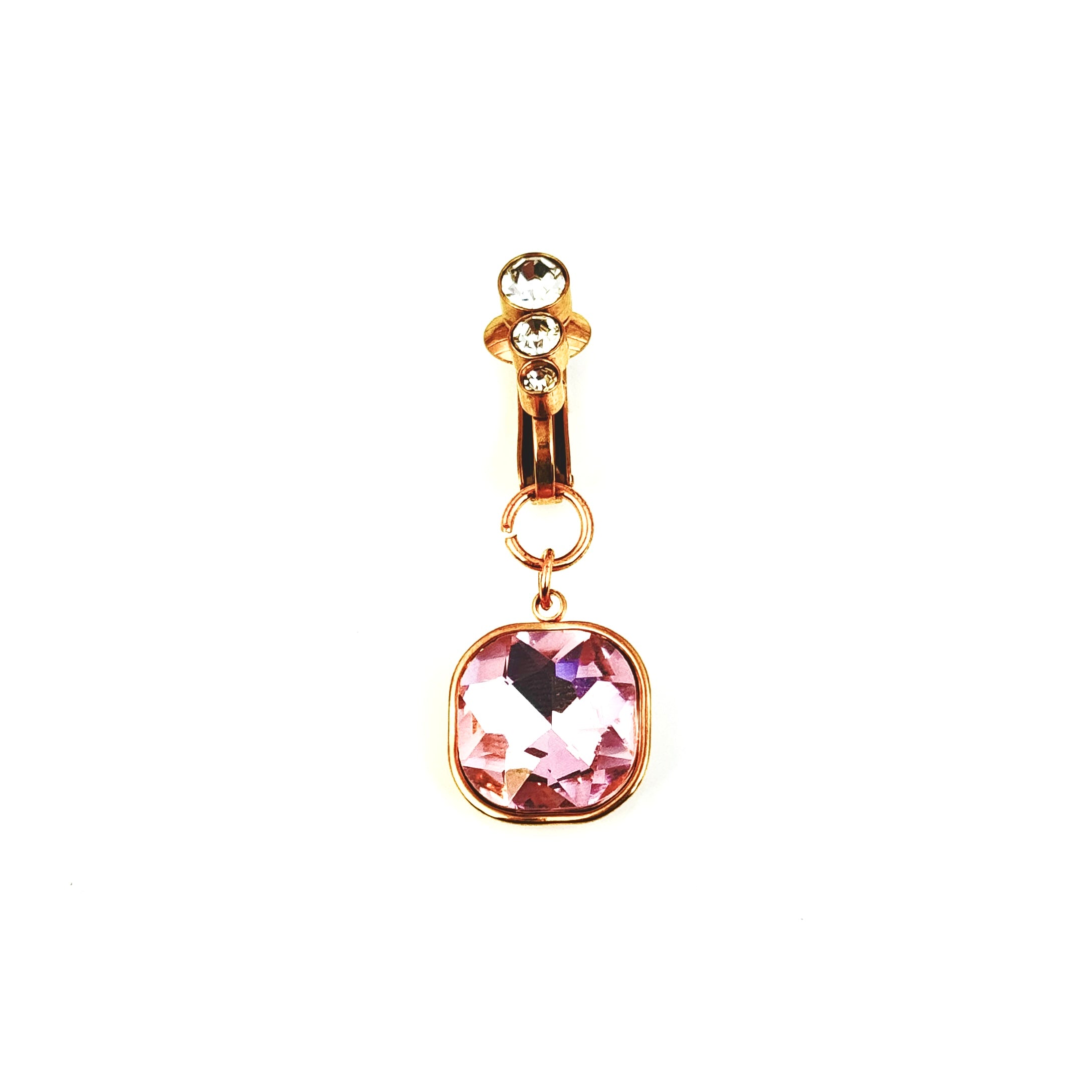 Non-piercing amethyst navel clip