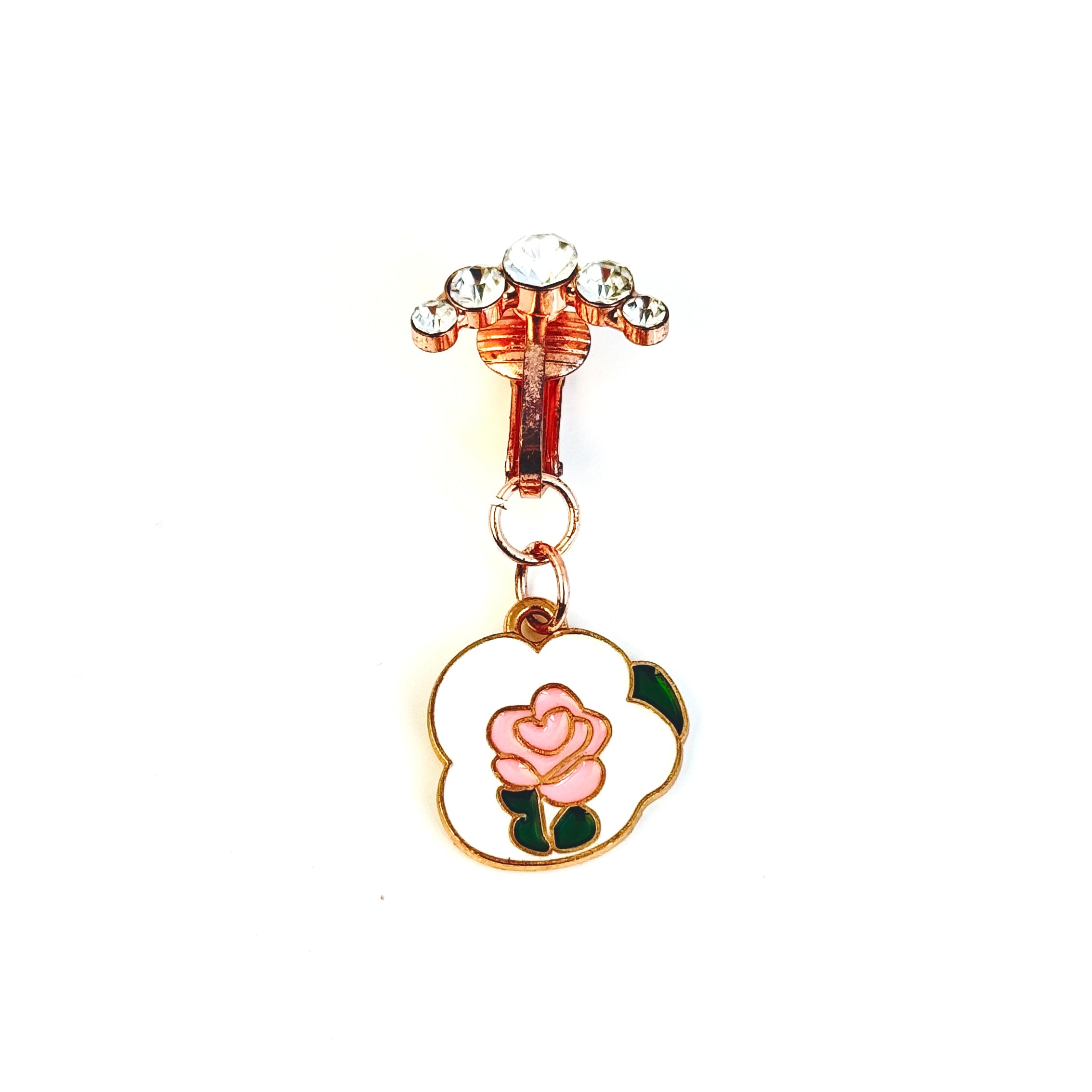 Rose Bloom Charm Faux Navel Ring
