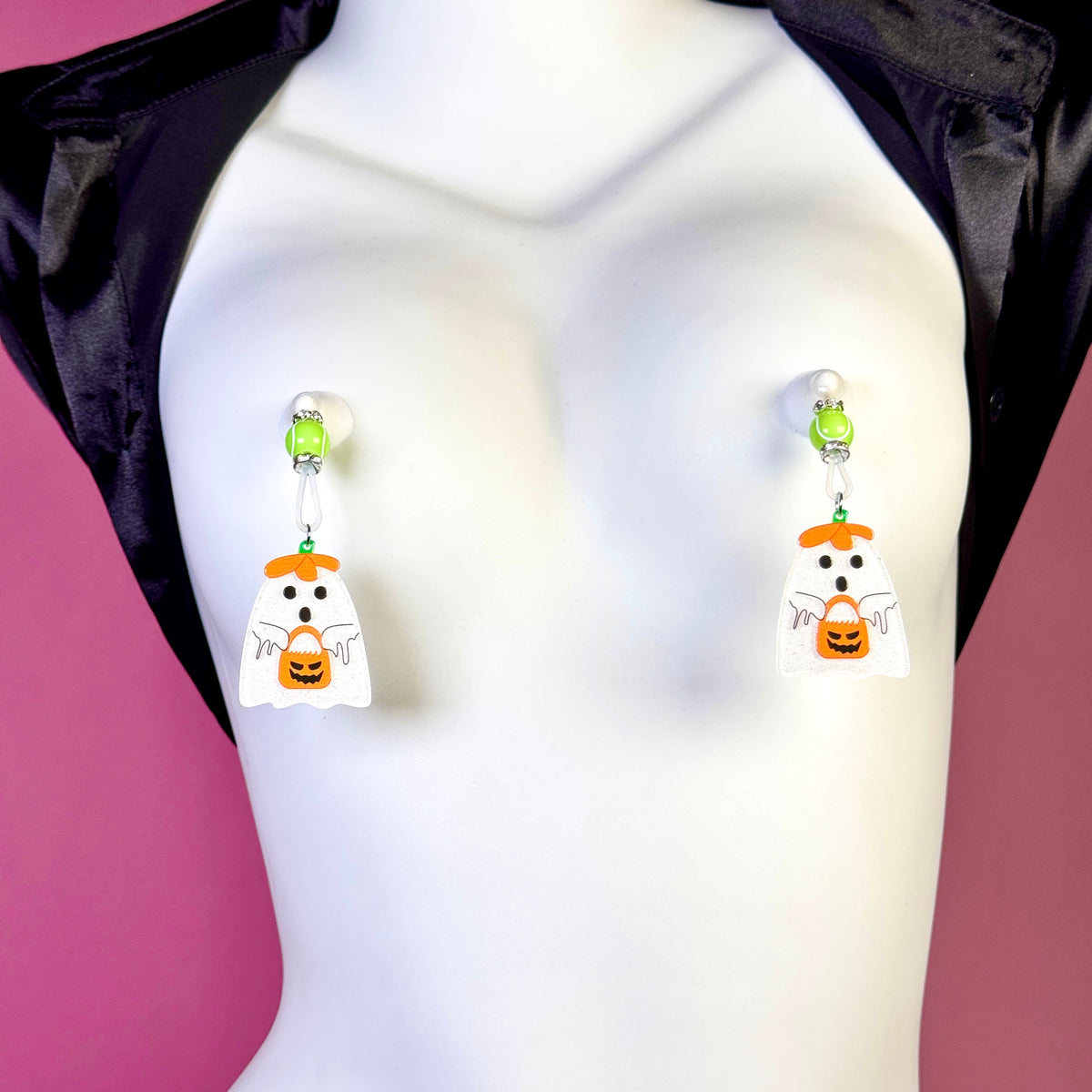 Pumpkin Ghost Charm Clip