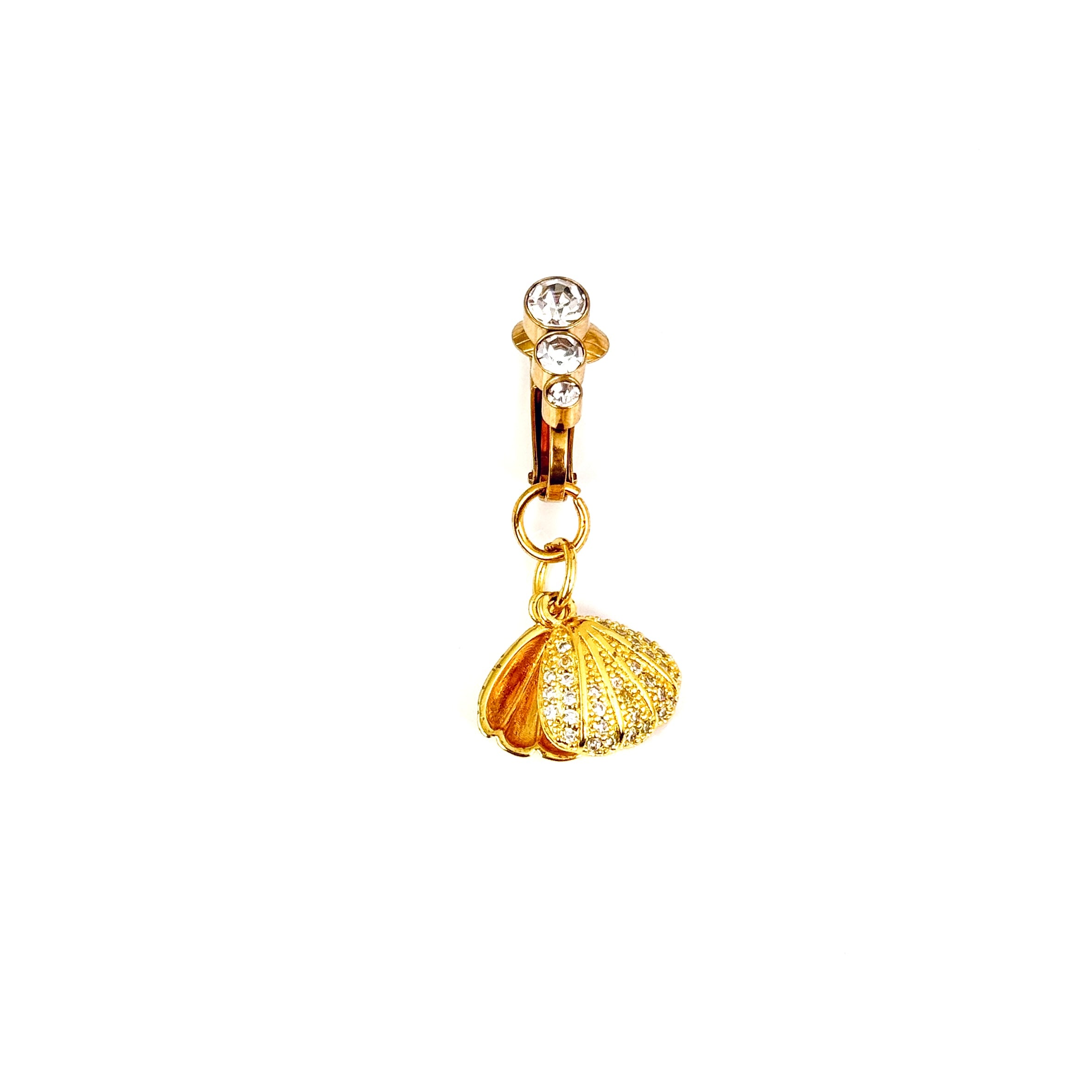 Golden Seashell Faux Belly Button Ring
