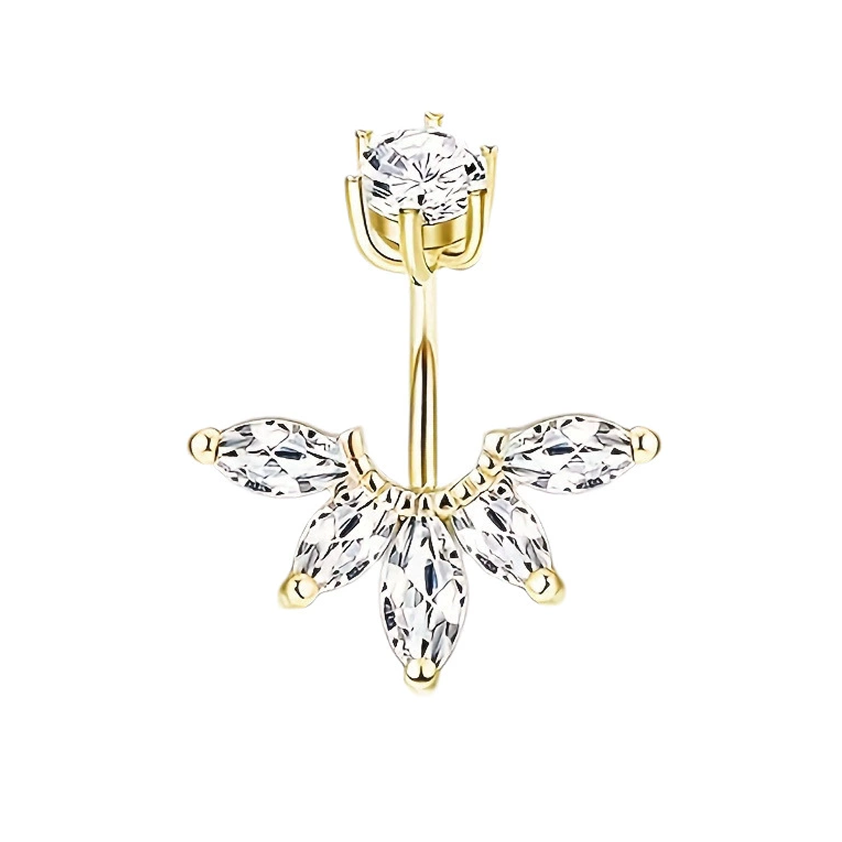 Assorted Shiny Crystal Pendant Navel Belly Piercing Rings
