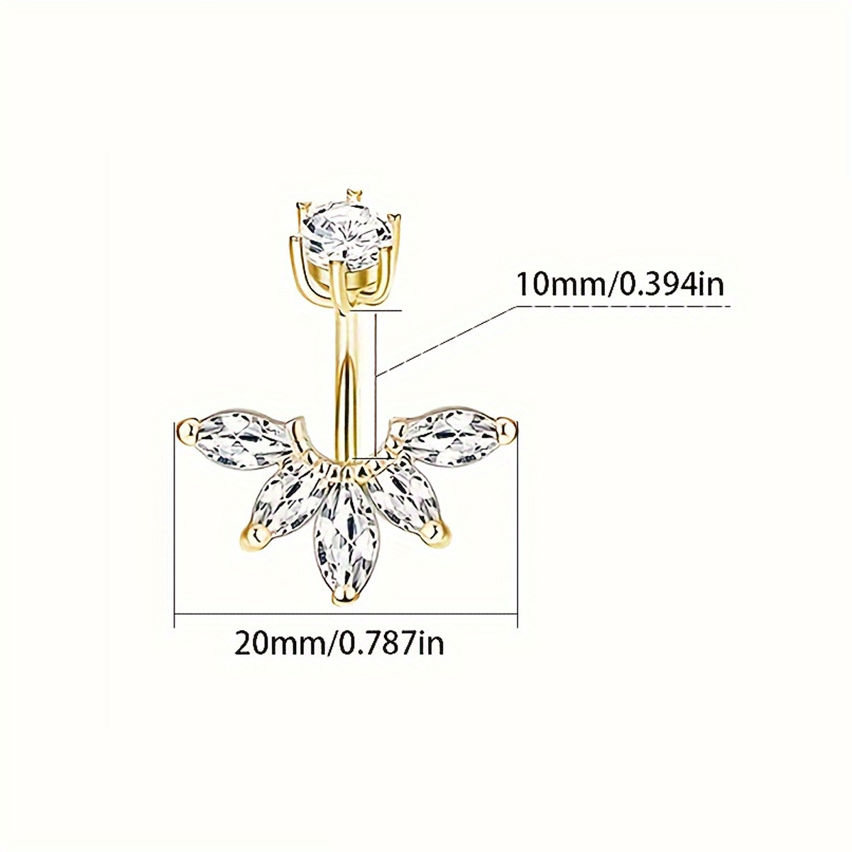 Assorted Shiny Crystal Pendant Navel Belly Piercing Rings