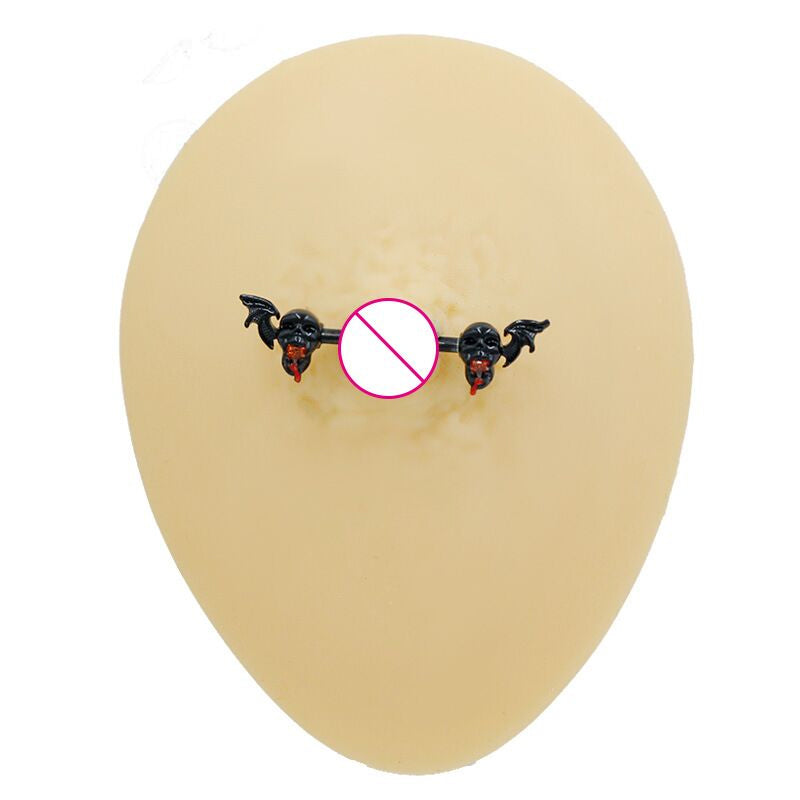 Gothic Bat Skull Nipple Ring