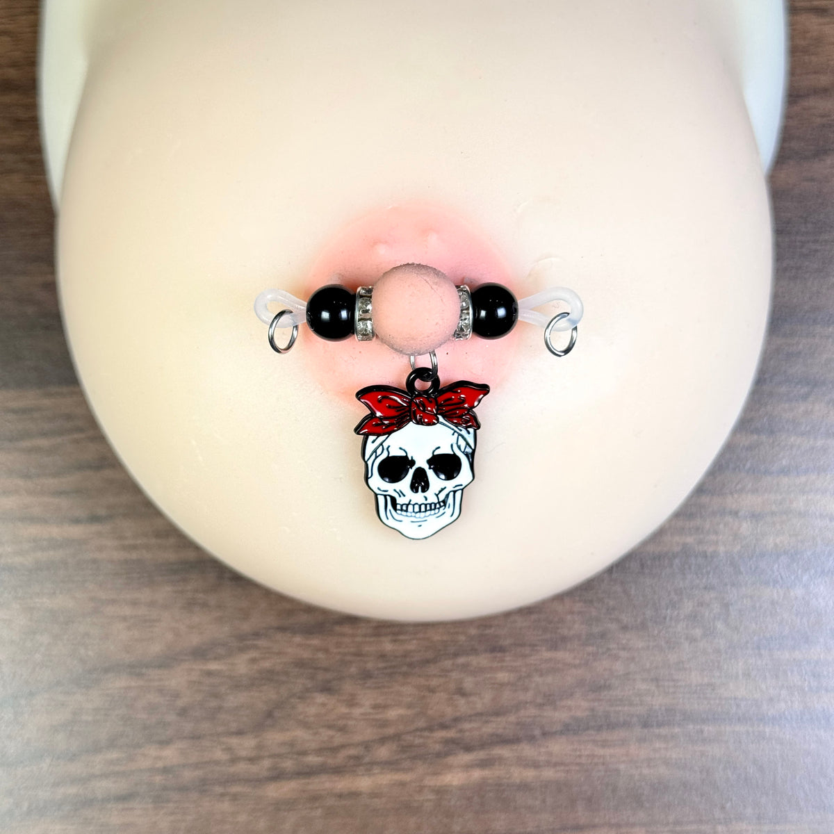 Red Bow Skull Gothic Nipple Jewelry