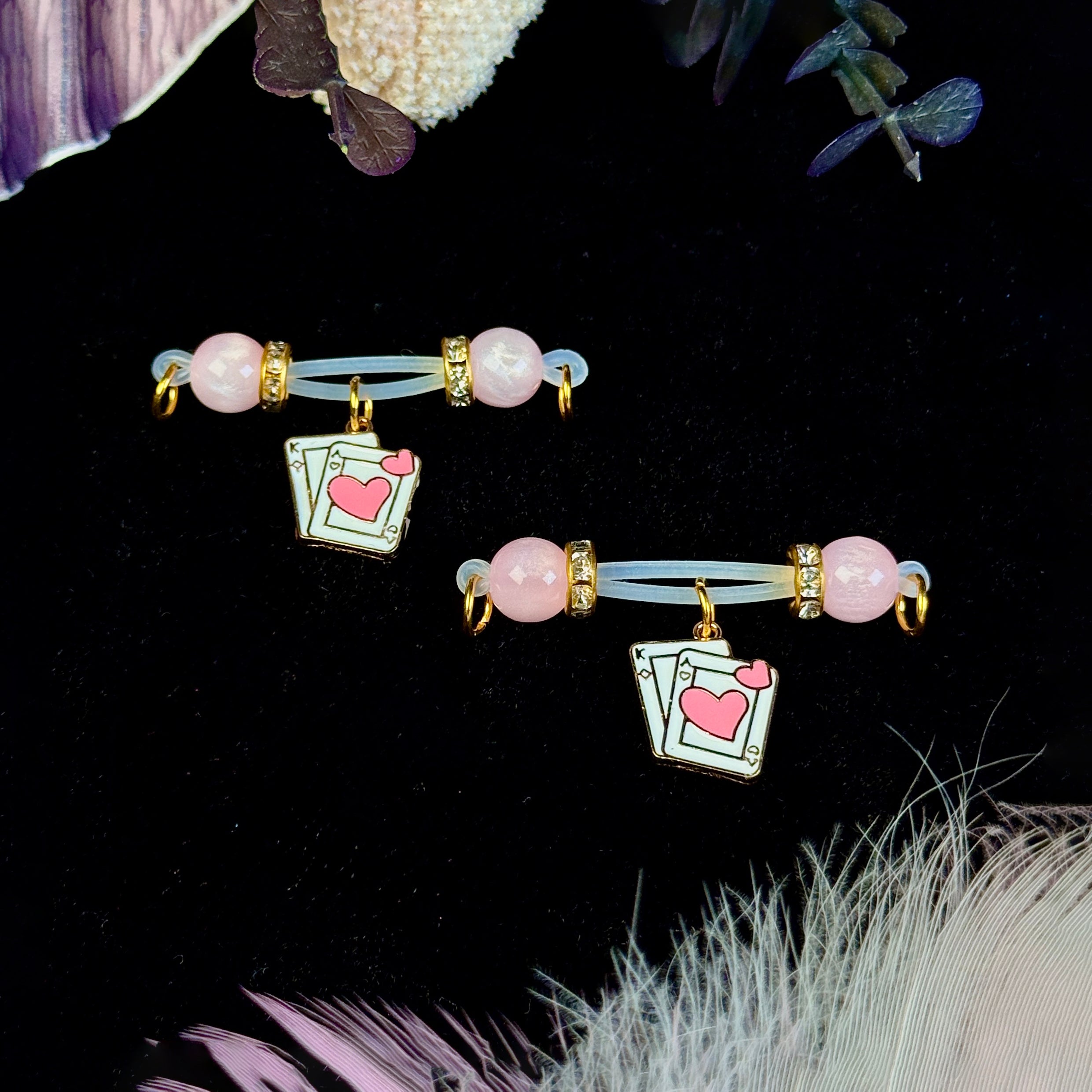 Lucky Heart Playing Card & Pearl Pendant
