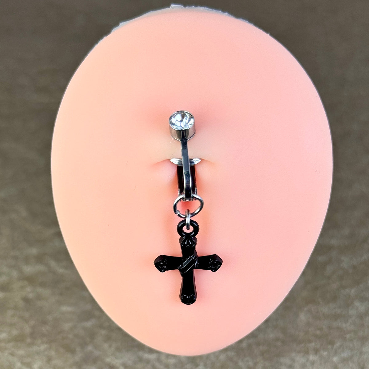 Dark Cross Navel Charm