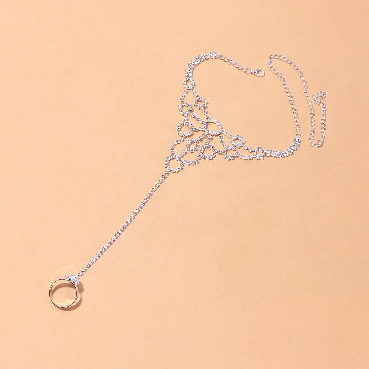 Round Rhinestone Anklet
