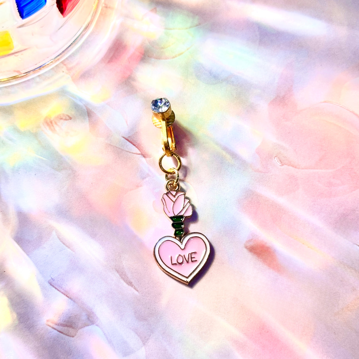 Rose Love Charm Faux Navel Ring